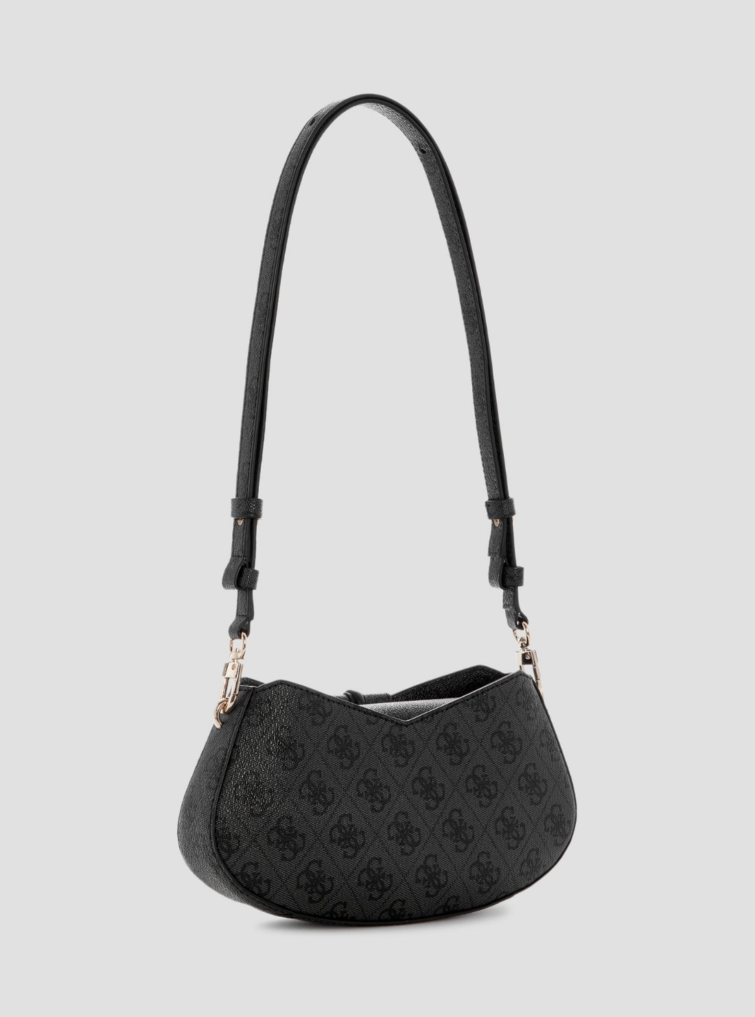 GUESS Womens Black Logo Yvonne Mini Curved Shoulder Bag SG237873 Back Side View