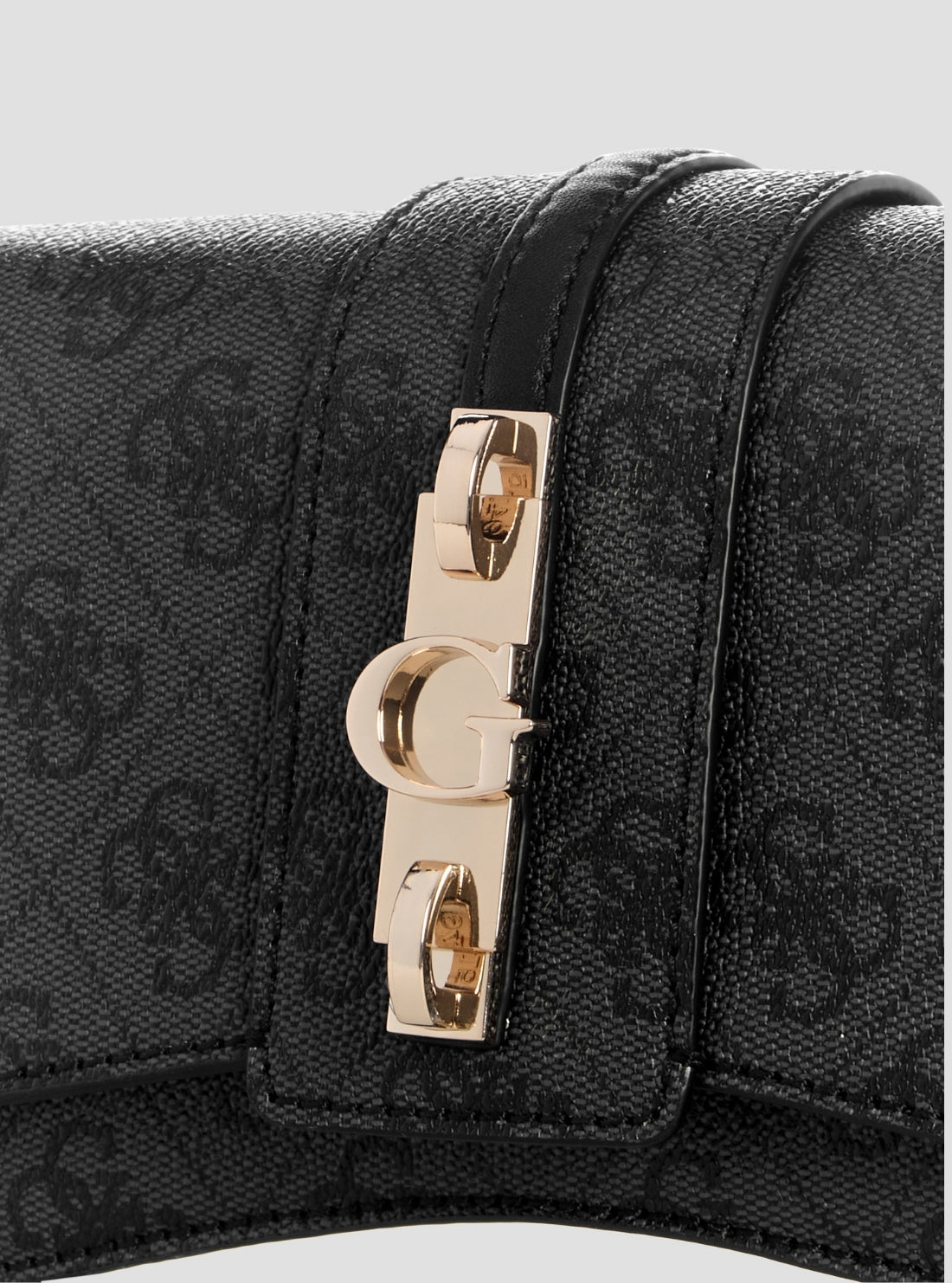 GUESS Womens Black Logo Yvonne Mini Top Handle Flap Bag SG237878 Detail View