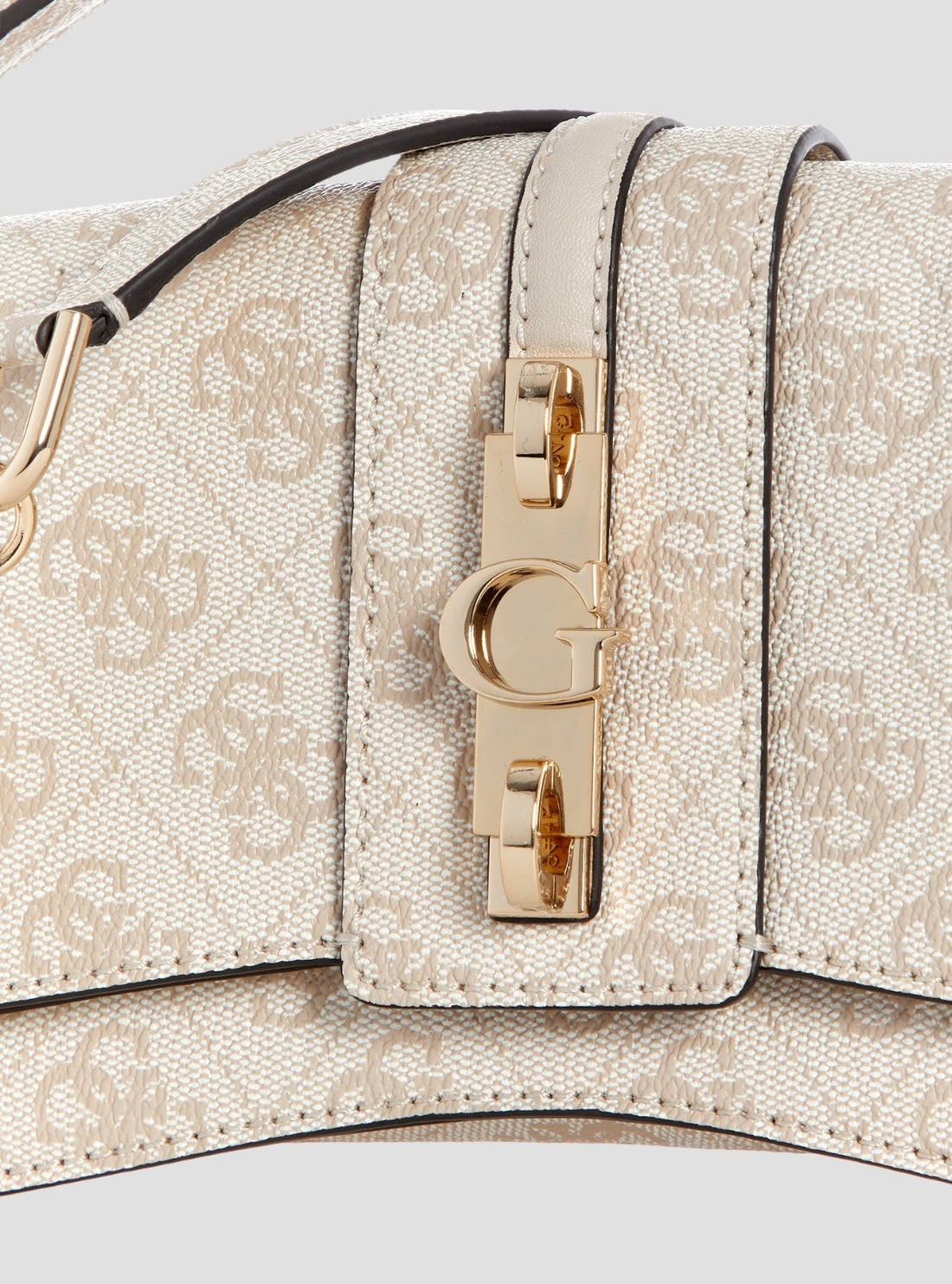 GUESS Womens Stone Logo Yvonne Mini Top Handle Flap Bag SG237878 Detail View