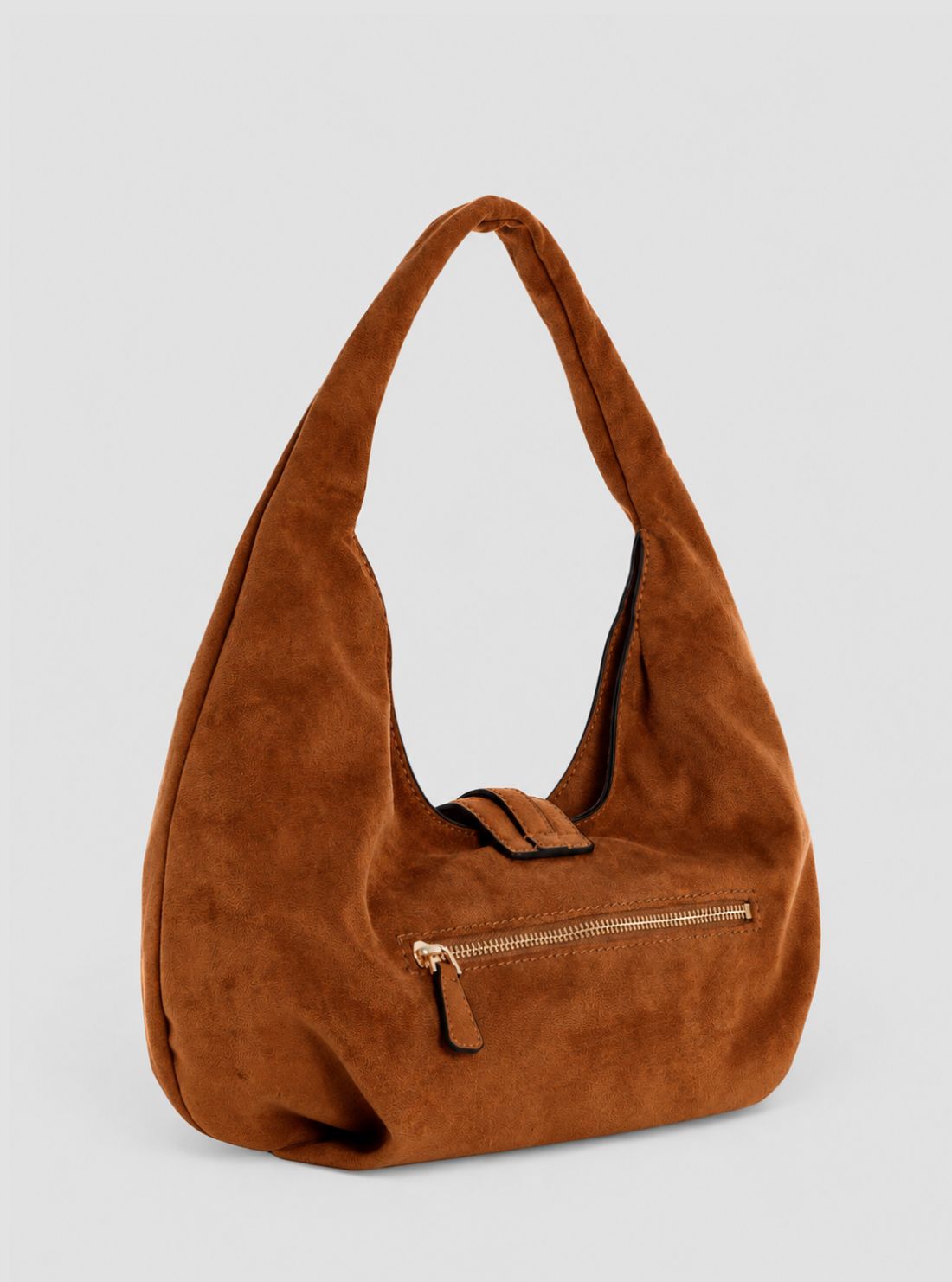 GUESS Womens Tobacco Venice Hobo Faux-Suede Bag SG253402 Back View