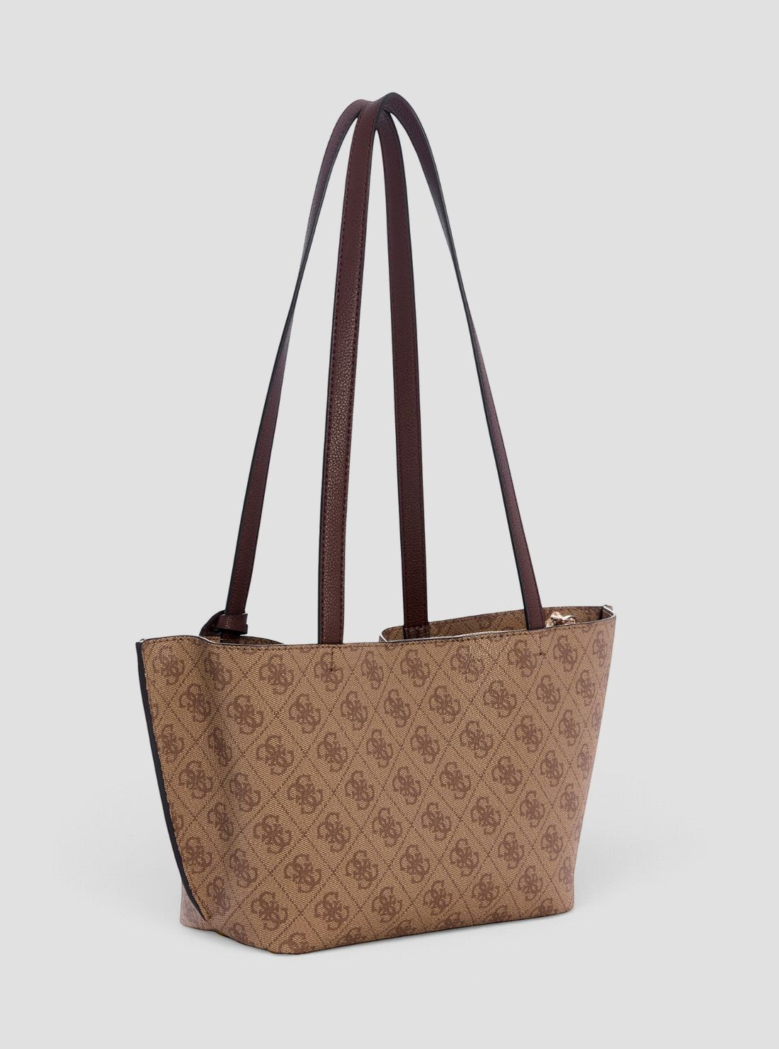 GUESS Womens Brown Logo Angie Girlfriend Shoulder Satchel Bag SG262409 back View