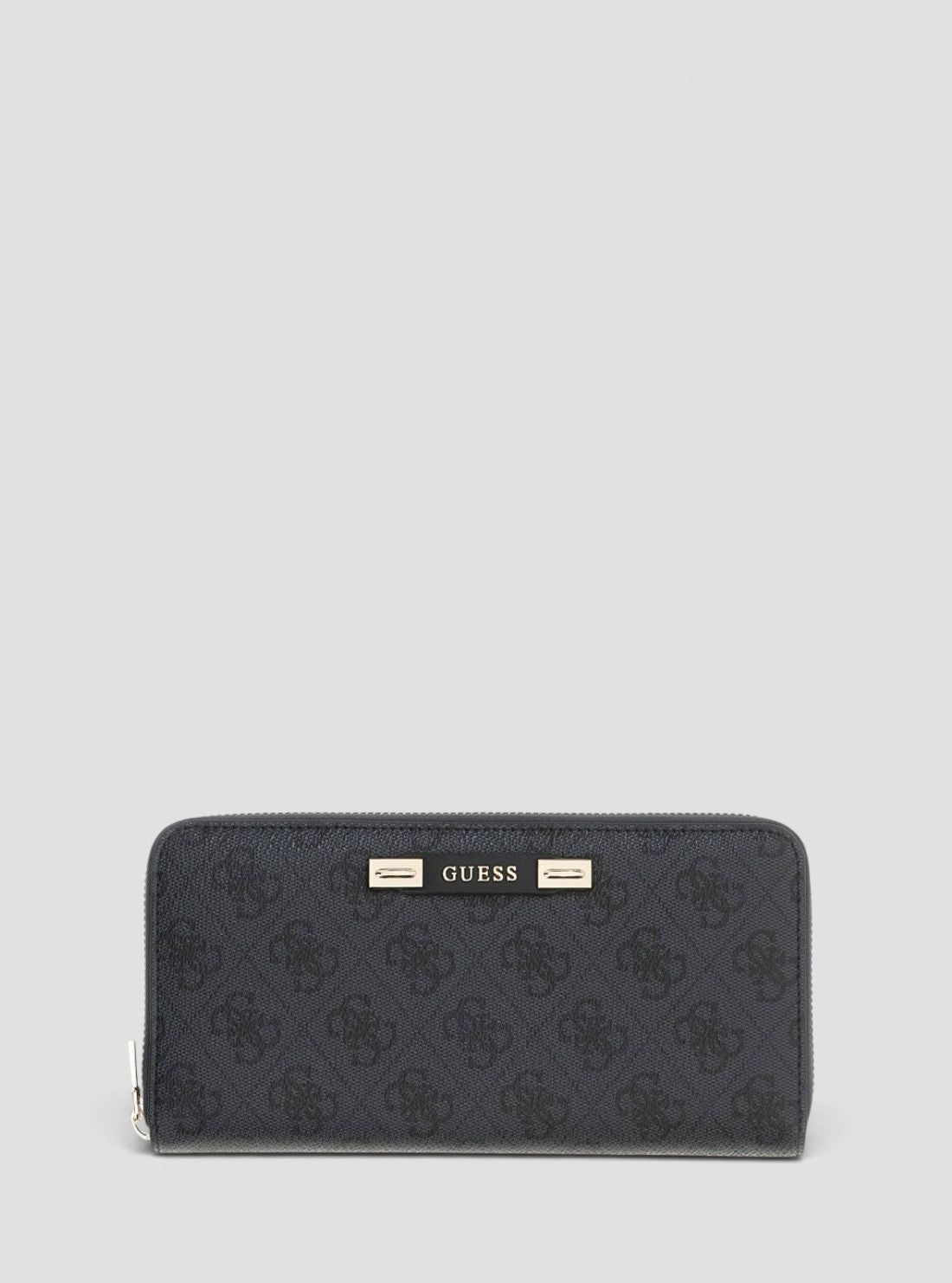 GUESS Womens Black Logo Cynthia Large Zip Around Wallet SG2630146 Front View1