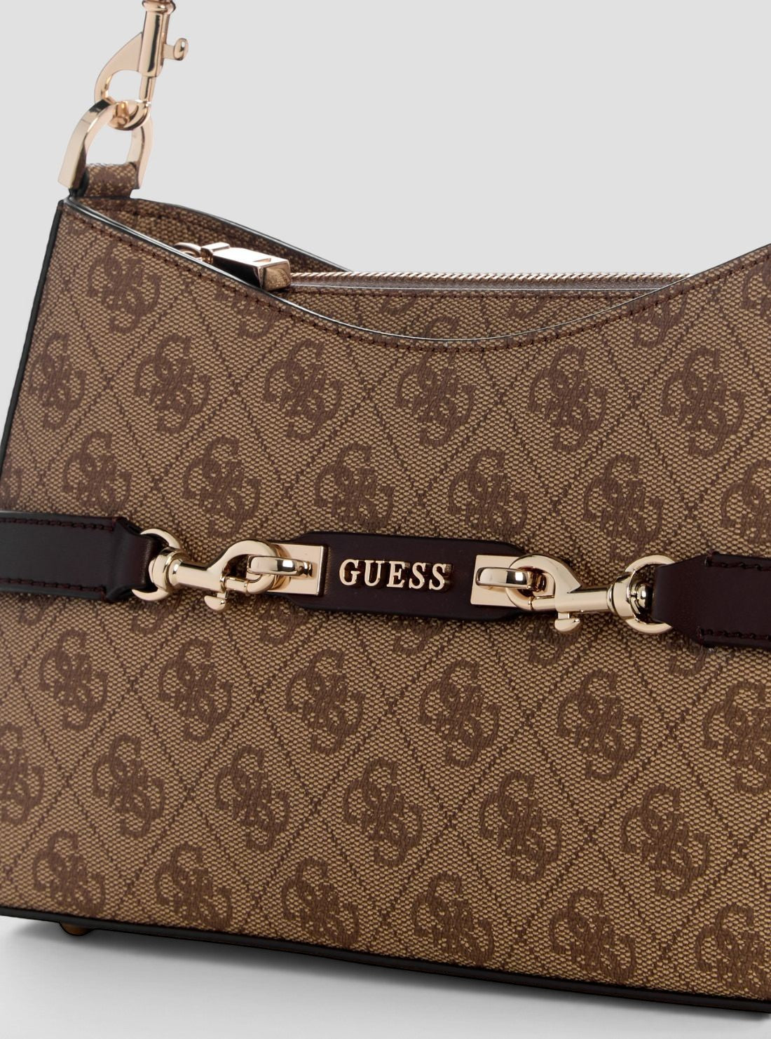 GUESS Womens Brown Logo Cynthia Logo Shoulder Bag SG263018 Detail View2