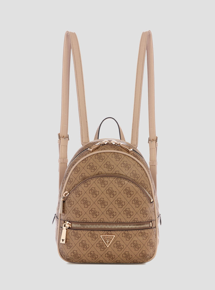 GUESS Womens Beige Logo Manhattan Backpack SG711832 Front View