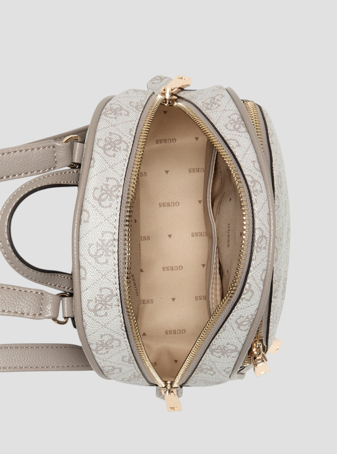 GUESS Womens Grey Logo Manhattan Backpack SG711832 Inside View