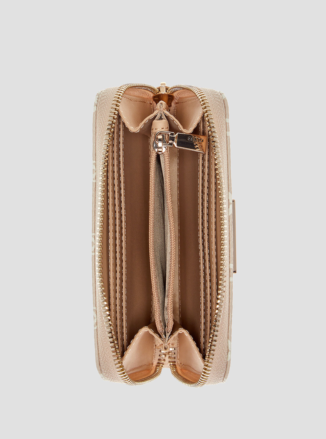 GUESS Womens Brown Logo Laurel Medium Zip Around Wallet SG7459140 Inside View