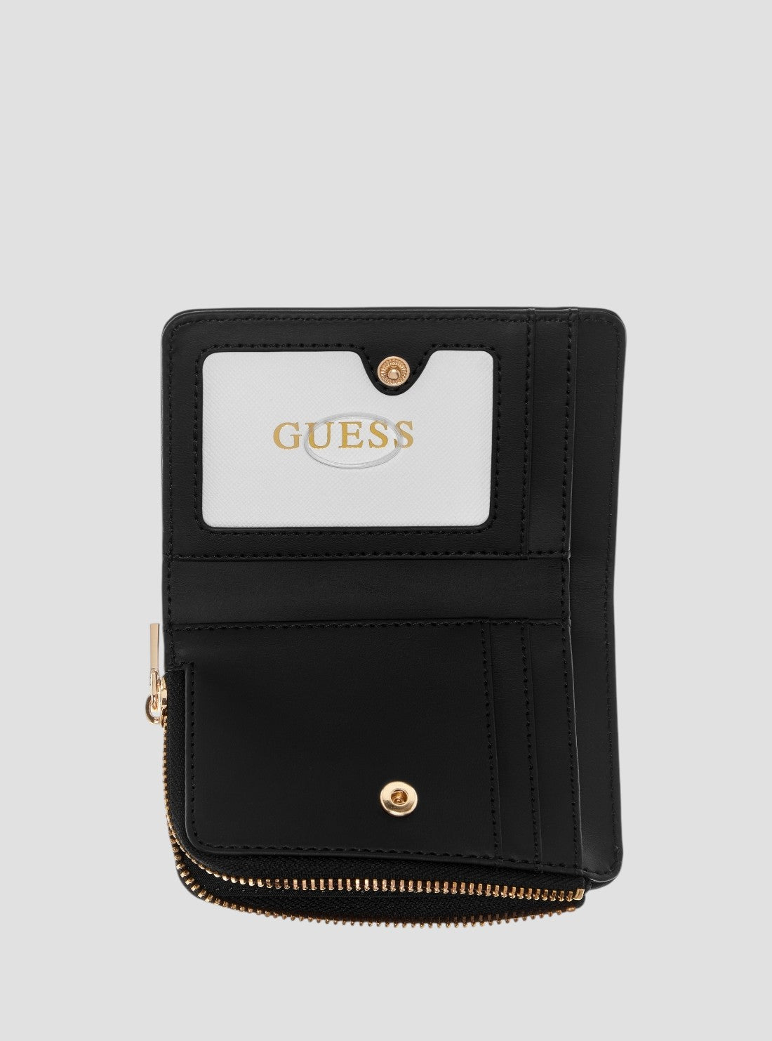 GUESS Womens Black Logo Laurel Zip Around Card Case SG7459156 Inside View
