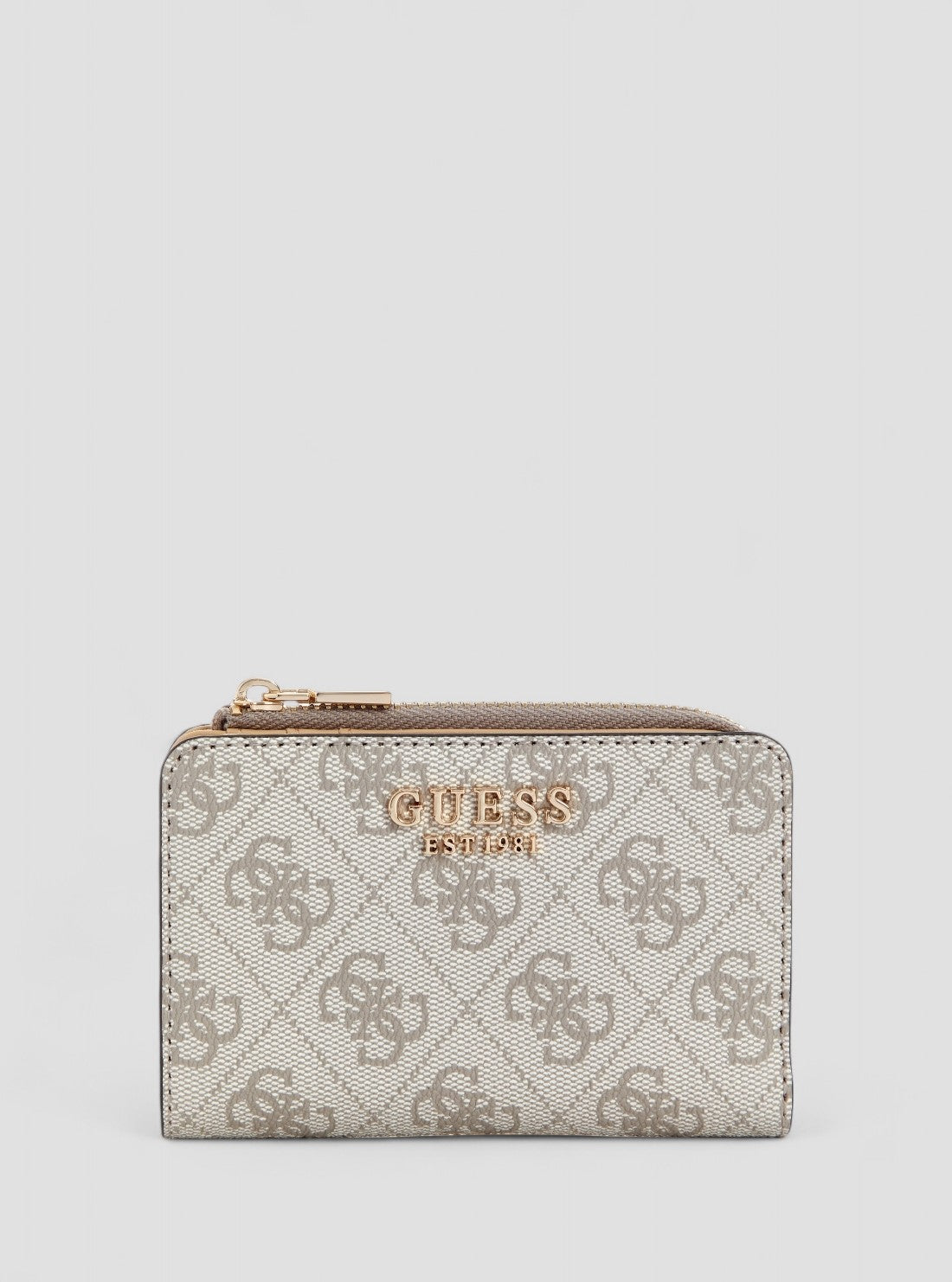 GUESS Womens Grey Logo Laurel Zip Around Card Case SG7459156 Front View