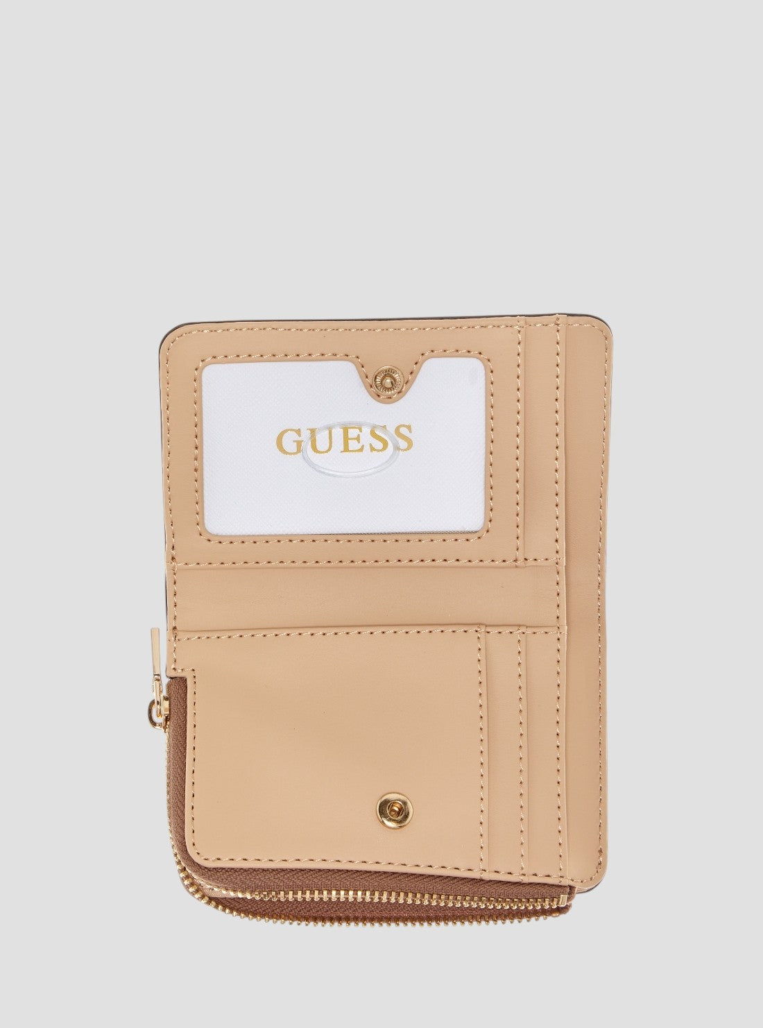 GUESS Womens Brown Logo Laurel Zip Around Card Case SG7459156  Inside VIew