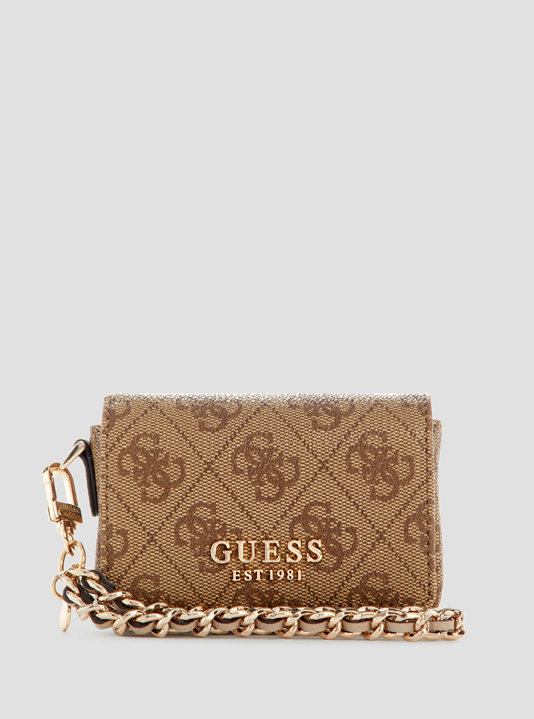 GUESS Womens Brown Logo Laurel Micro Mini Crossbody Wallet SG7459186 Front View