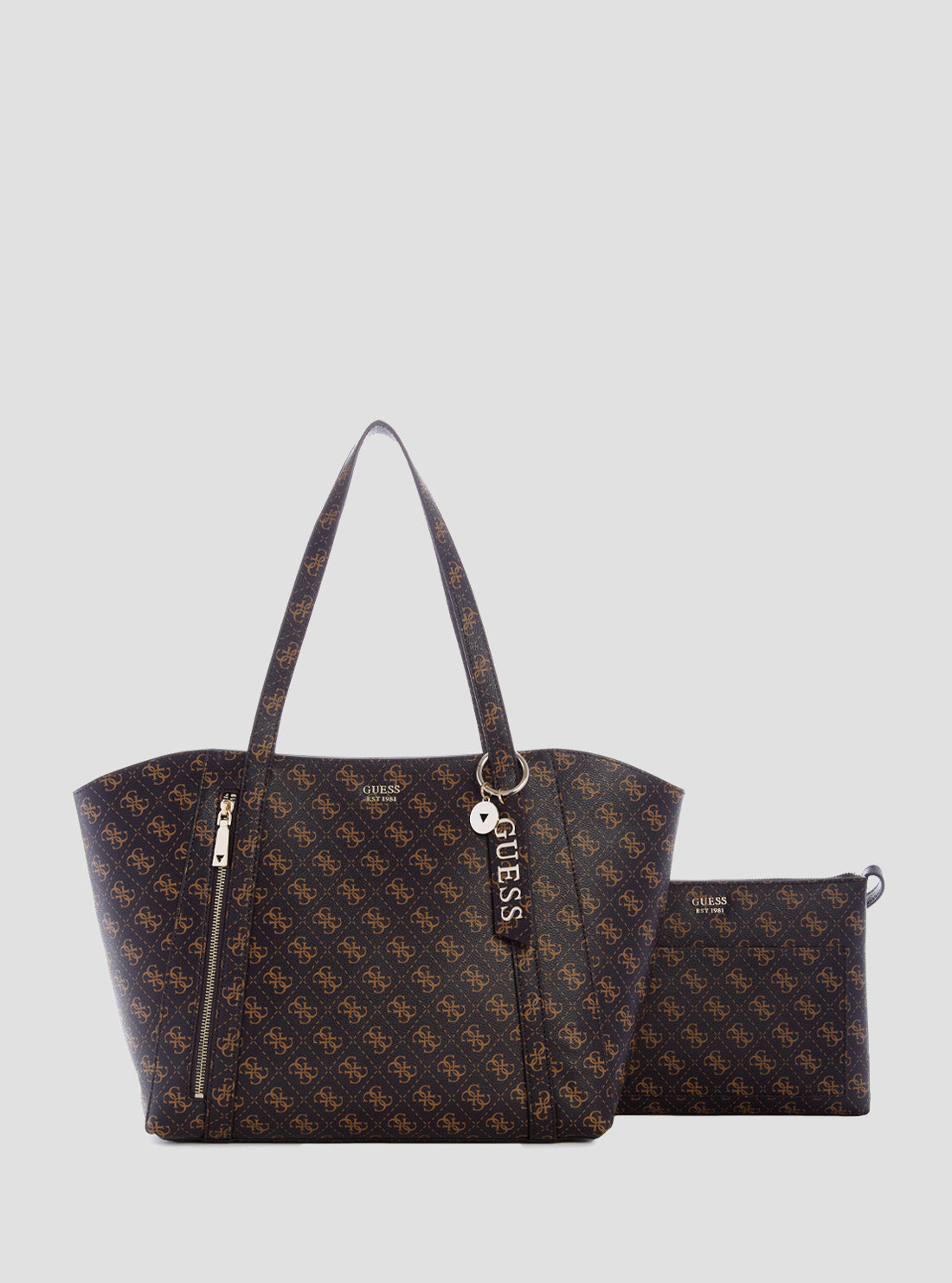 GUESS Women's Brown Logo Naya Tote Bag SG788124BRO Styled View