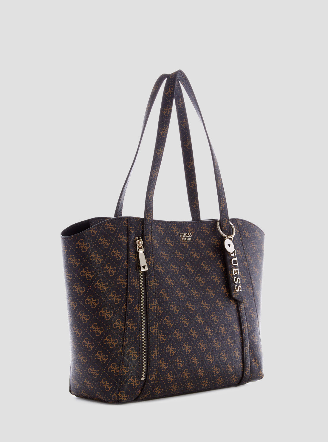 GUESS Women's Brown Logo Naya Tote Bag SG788124BRO Side View