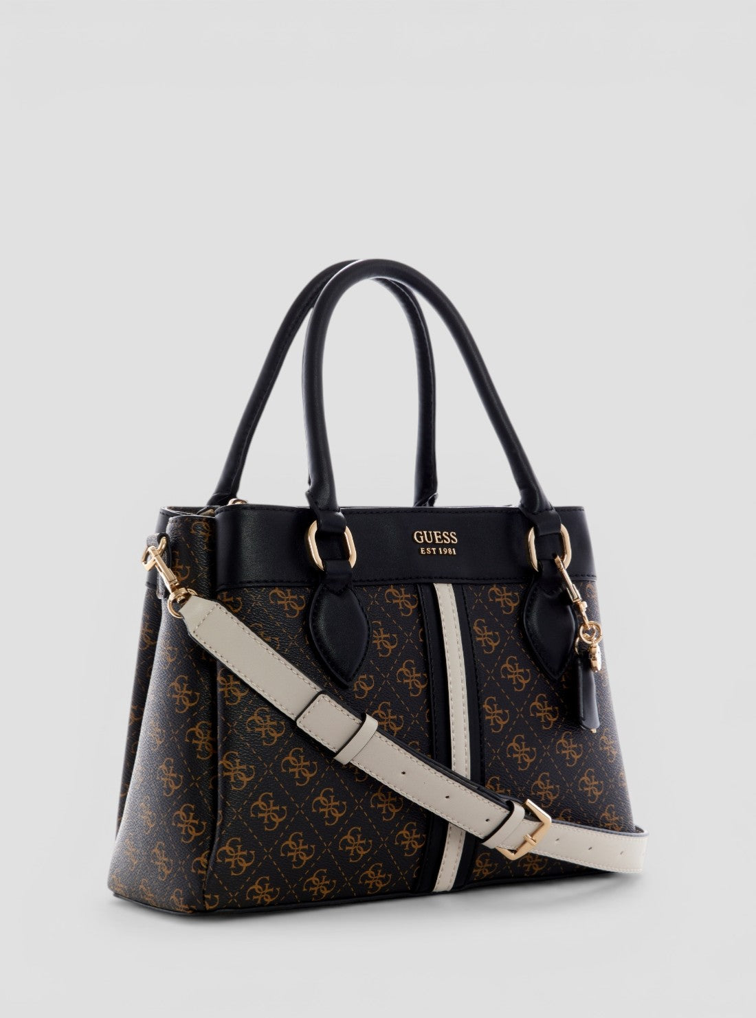 GUESS Womens Brown Multi Kasinta III Compartment Satchel Bag SG840506Side View
