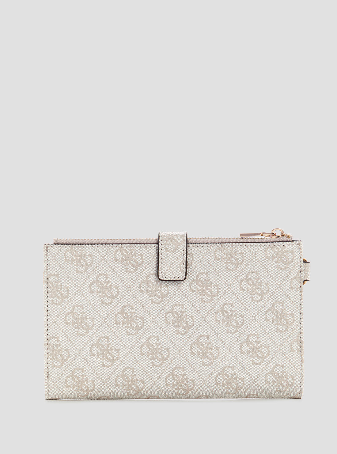 White Logo Double Zip Organiser Wallet