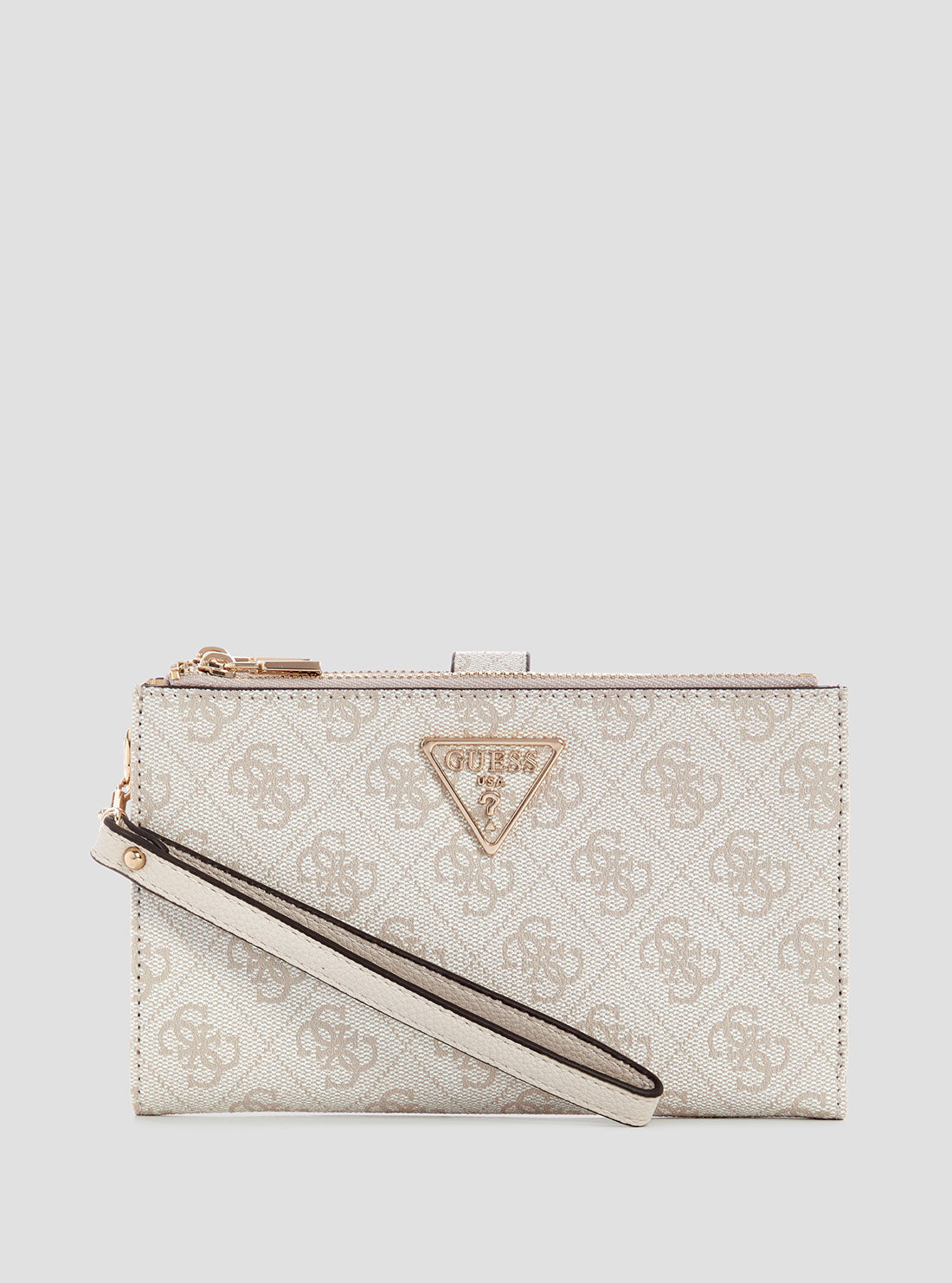 White Logo Double Zip Organiser Wallet