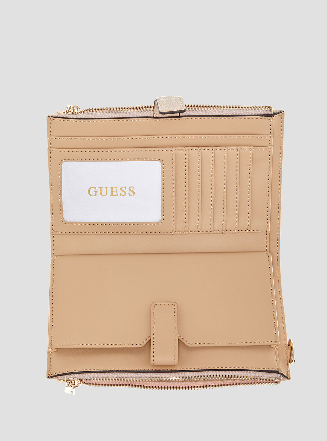 White Logo Double Zip Organiser Wallet