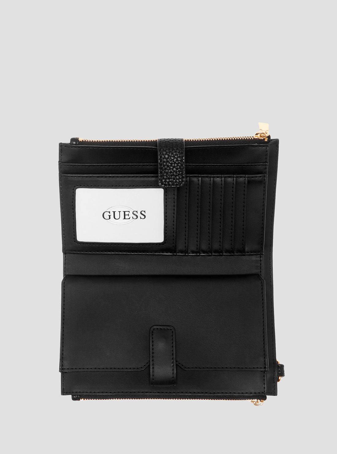 Black Logo Double Zip Organiser Wallet