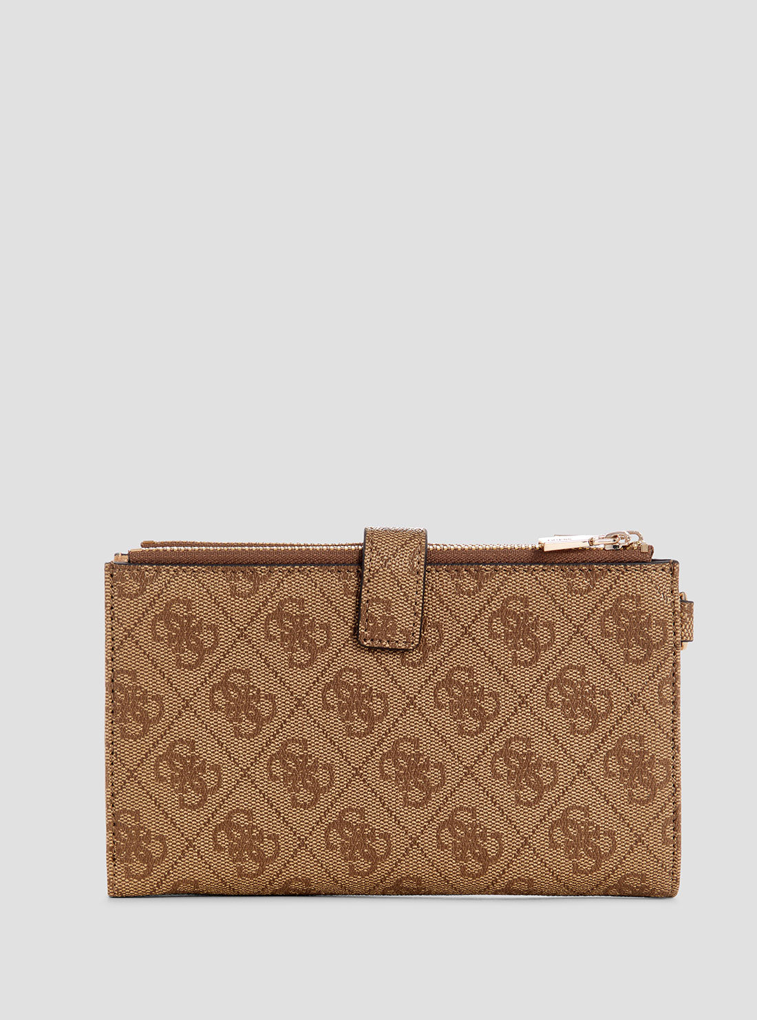 GUESS Womens Brown Logo Laurel Double Zip Organiser Wallet SG8500157 Back View