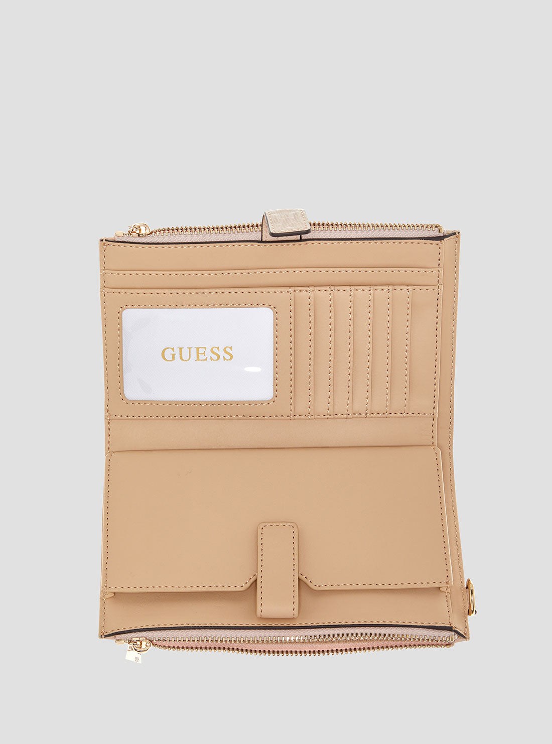 Brown Logo Laurel Double Zip Organiser Wallet