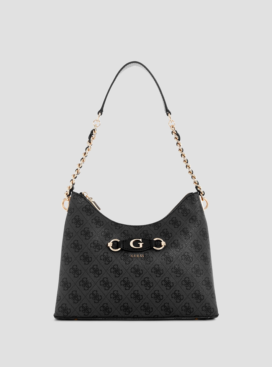 Black Logo Izzy Shoulder Bag