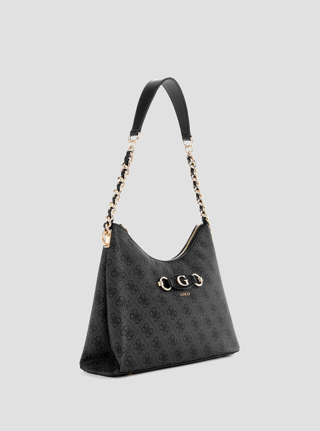 Black Logo Izzy Shoulder Bag