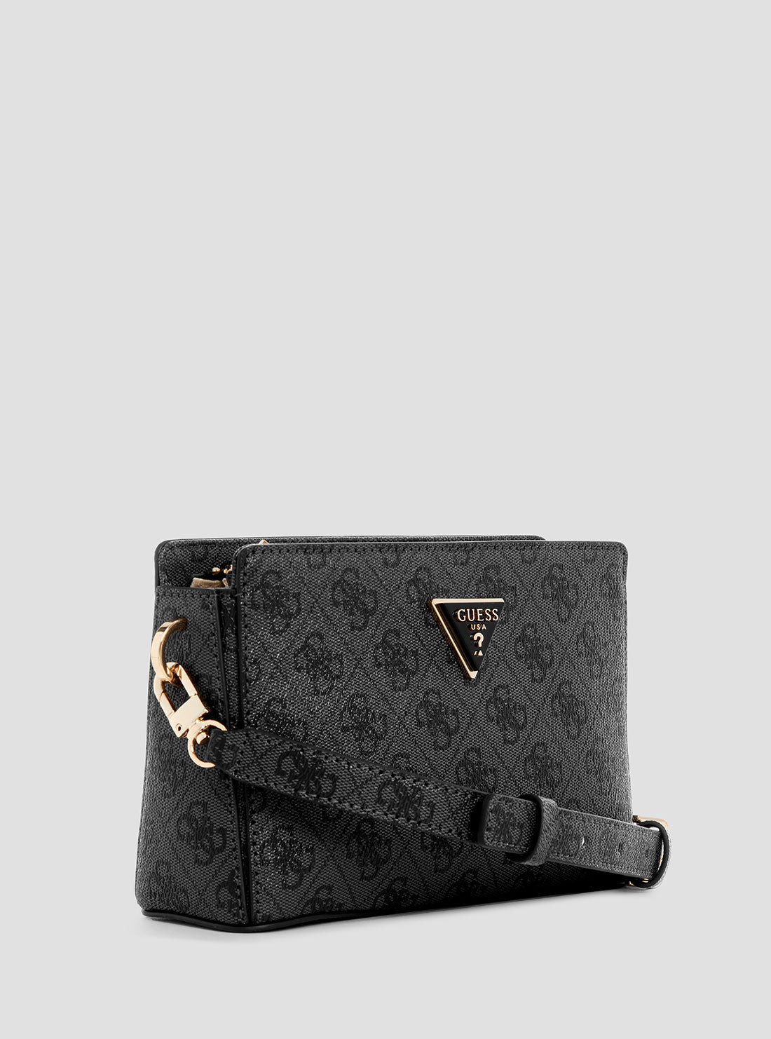Black Meridian Top Zip Crossbody Bag