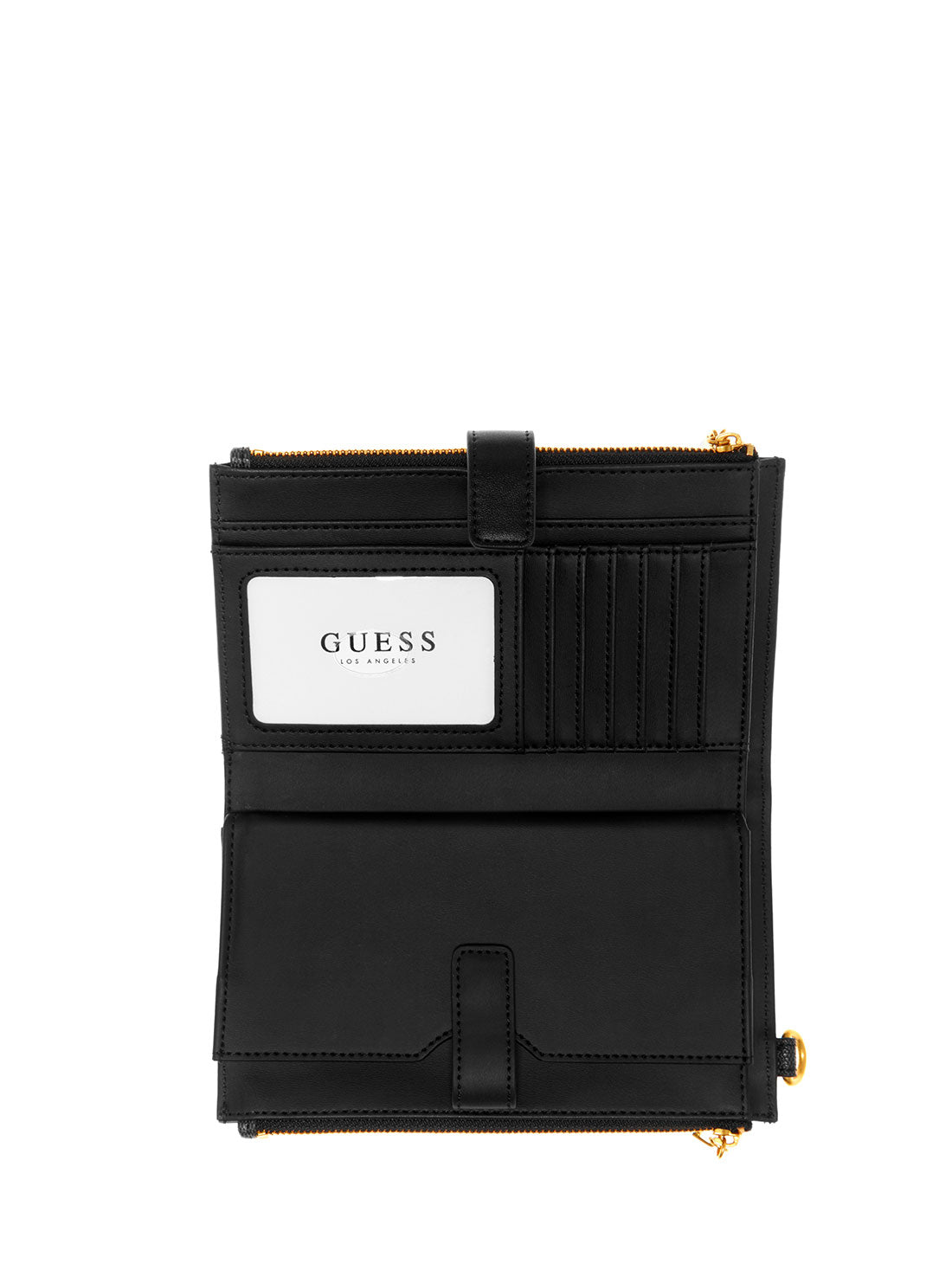 GUESS Black Logo Noreen Double Zip Wallet inside view