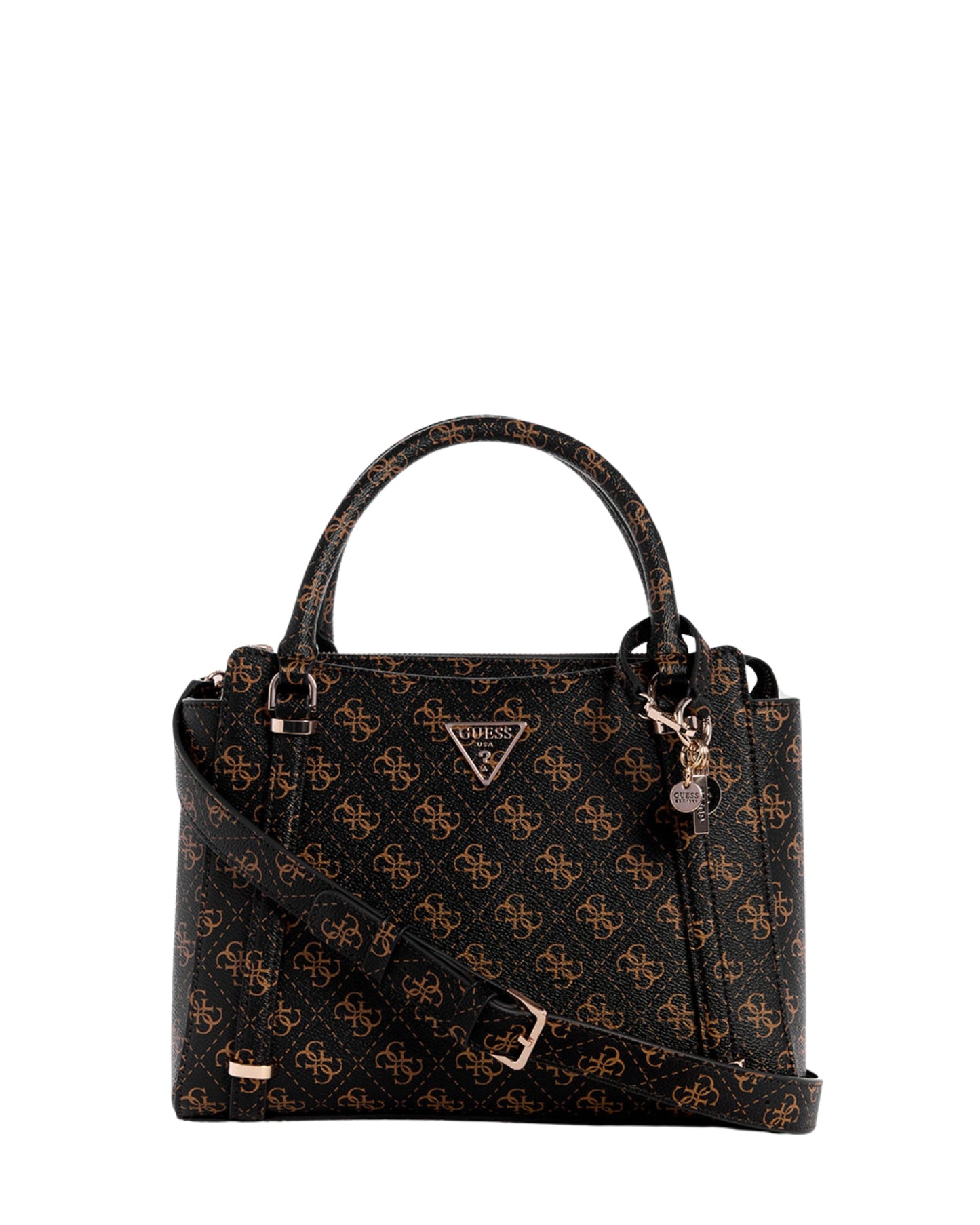 Brown Logo Daryna Satchel Bag