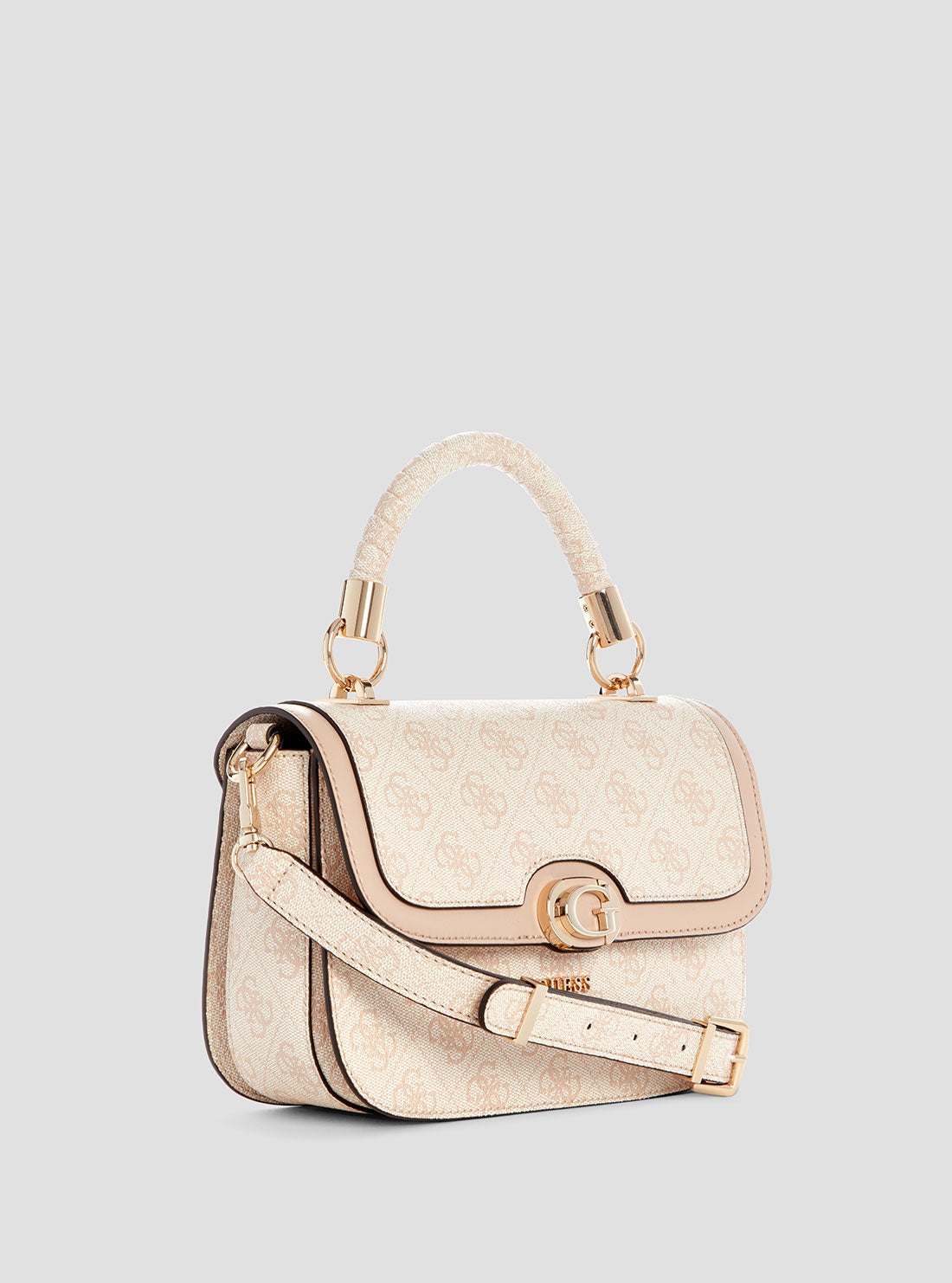 Beige Logo Orlina Top Handle Bag