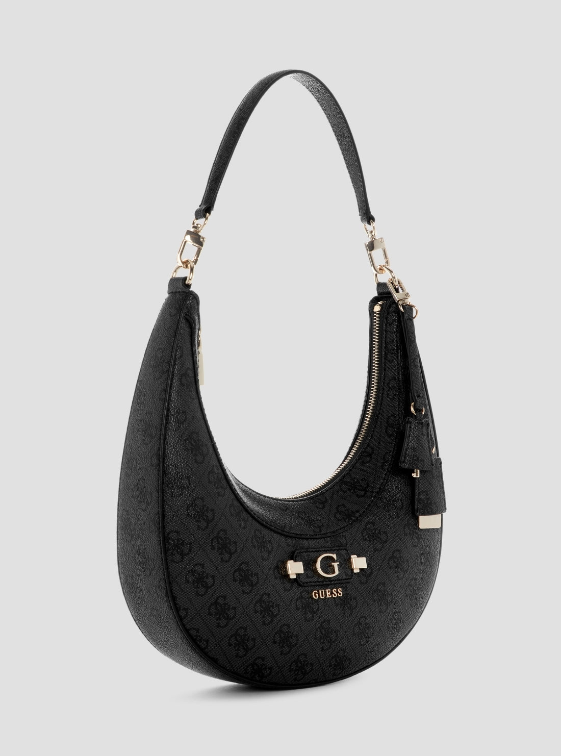 GUESS Womens Black Logo Lindsey Hobo Bag SG974901 Side View