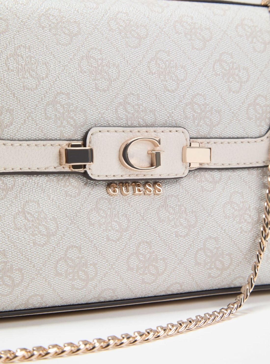 GUESS Womens Bone Logo Lindsey Convertible Crossbody Flap Bag SG974921 Detail View