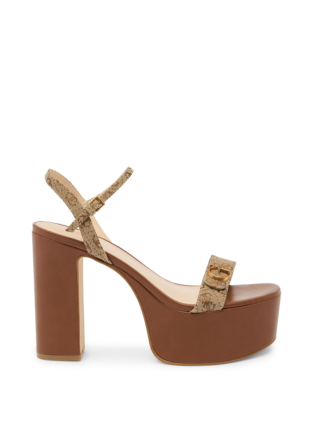 Brown Sherrill Platform Sandal Heels