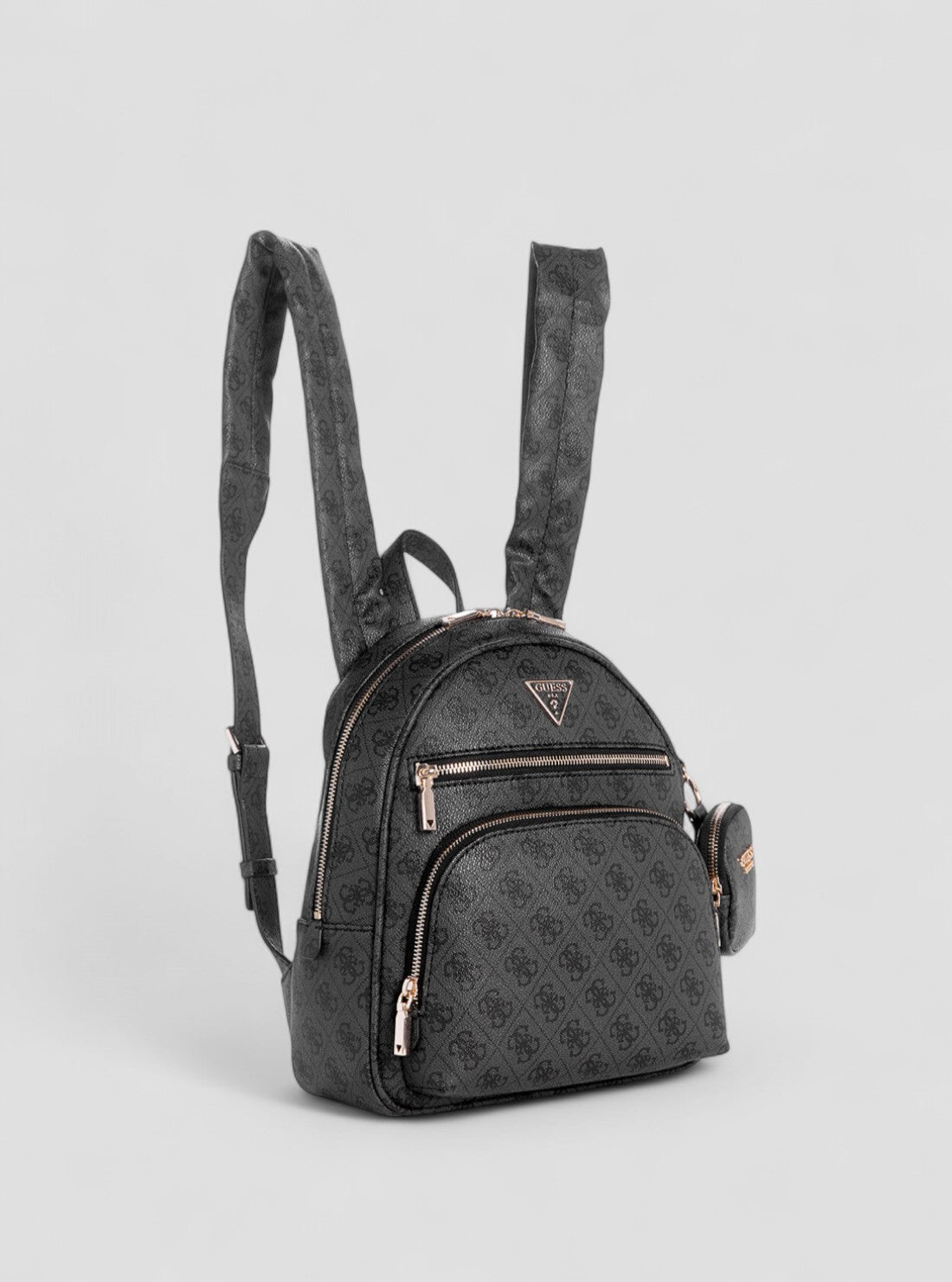 GUESS Womens Black Logo Power Play Backpack SL900632 Front Side View