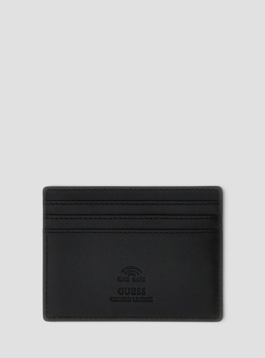 GUESS Accessories Black Sydney Genuine Card Leather Holder SMSYCPLEA25 Back View