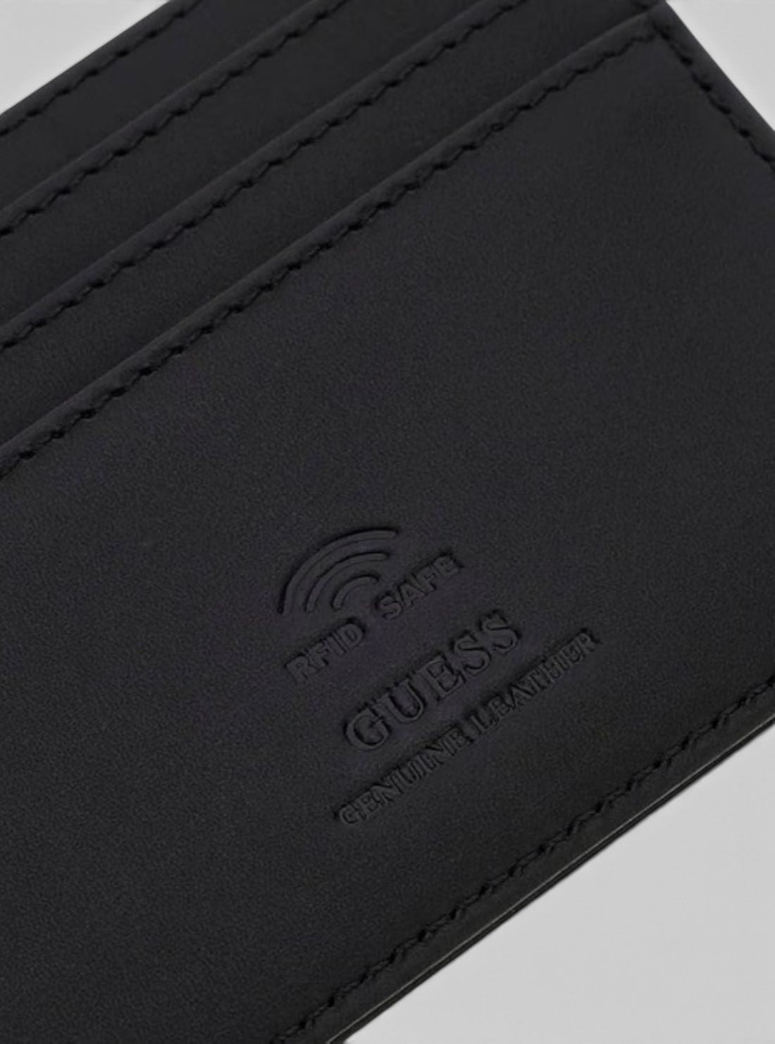GUESS Accessories Black Sydney Genuine Card Leather Holder SMSYCPLEA25 Detail View