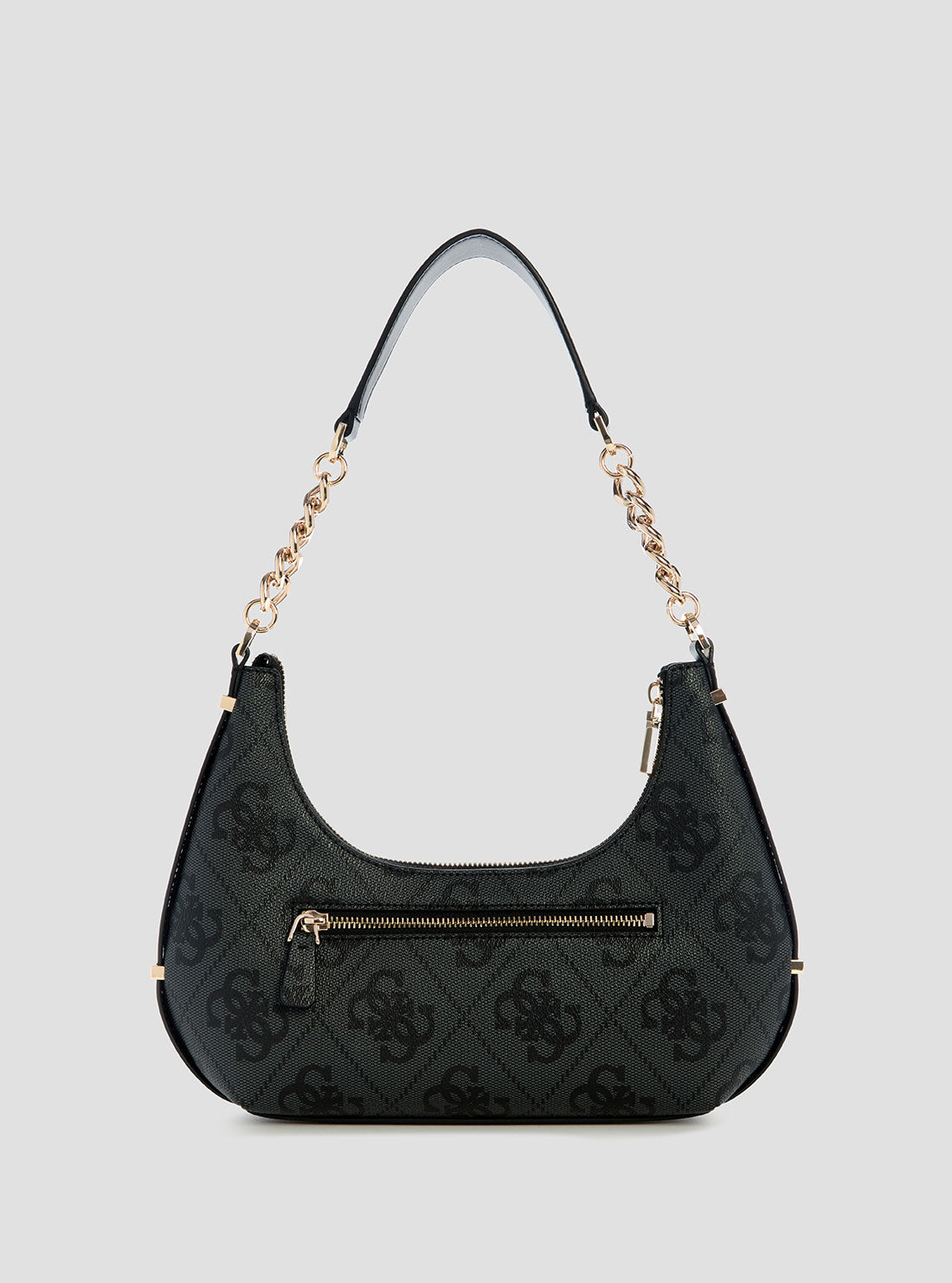 GUESS Womens Black Logo Erenia Top Zip Shoulder Bag SO783818 Back View