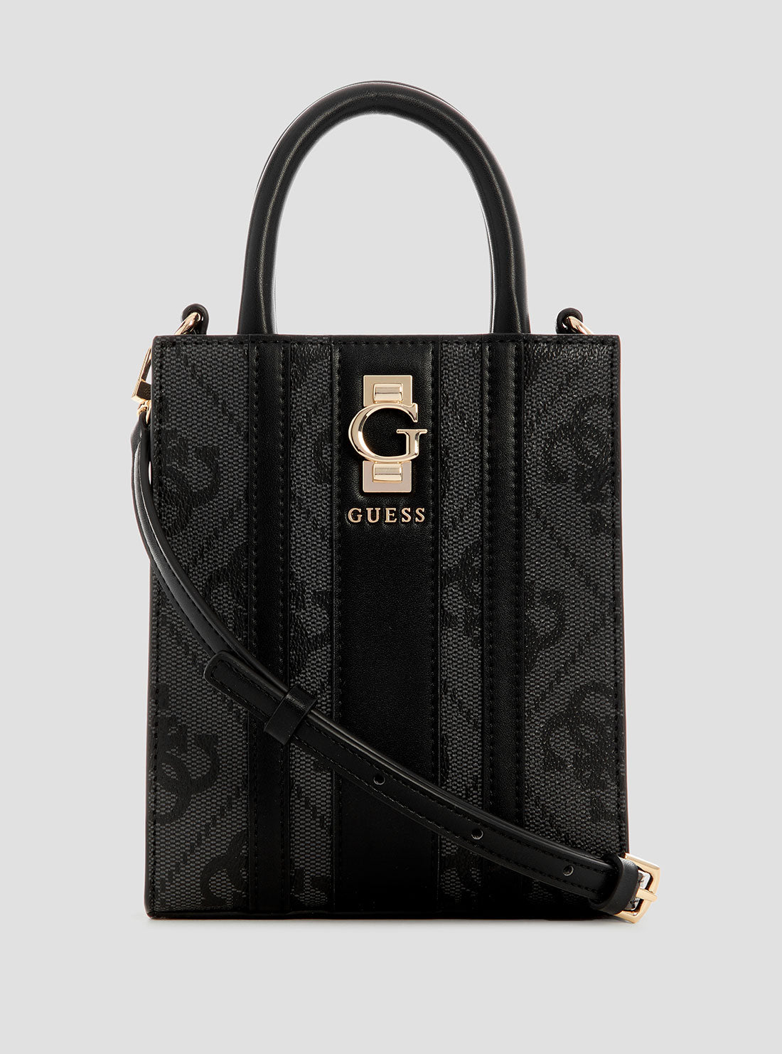 GUESS Womens Black Logo Erenia Mini Tote Bag SO783875 Front View