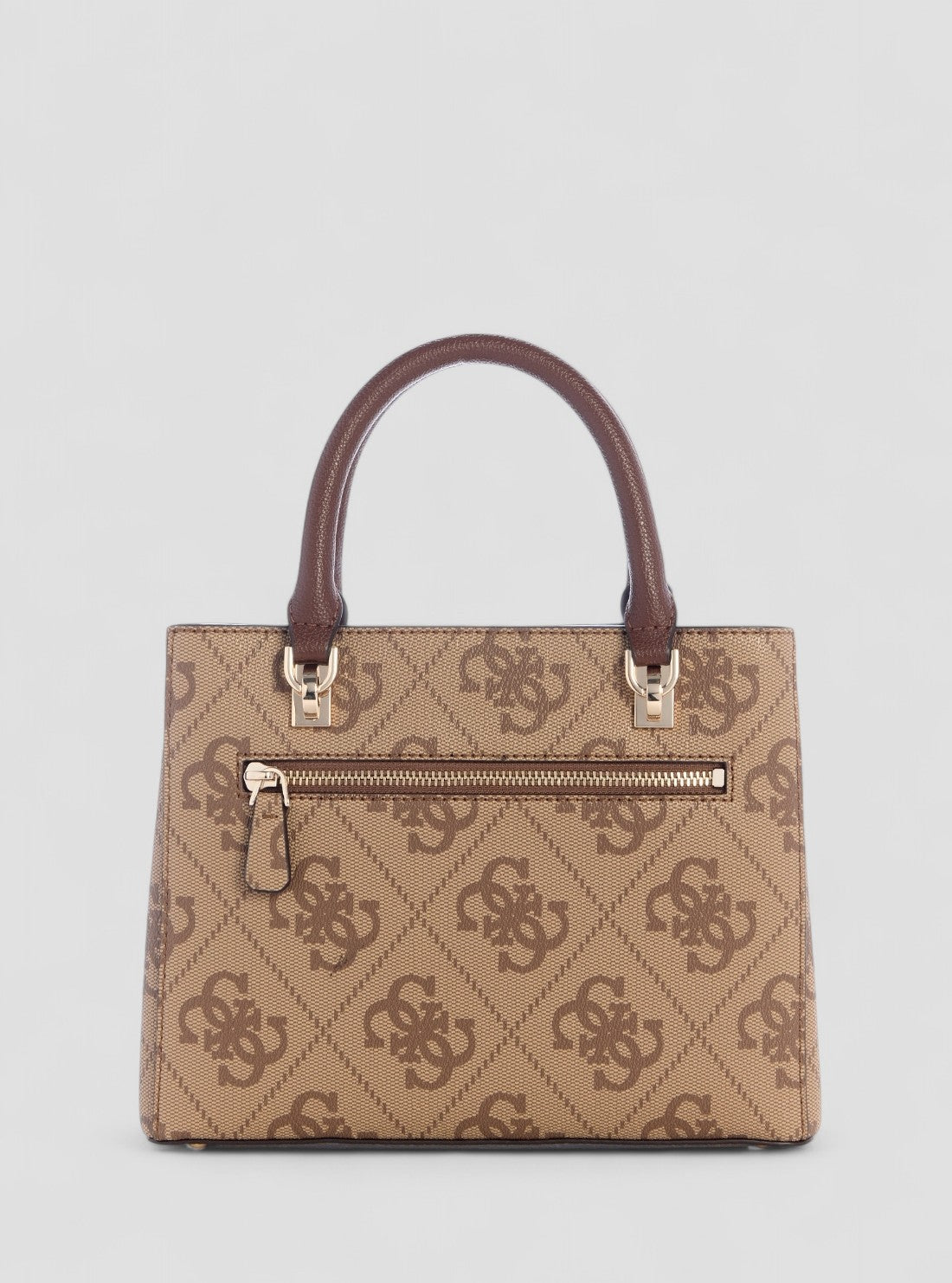 GUESS Womens Brown Logo Noelle Small Compartment Satchel Bag SO967205 Back View