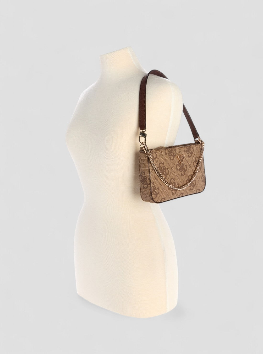 GEUSS Womens Brown Logo Noelle Mini Top Zip Shoulder Bag SO967272 Full View