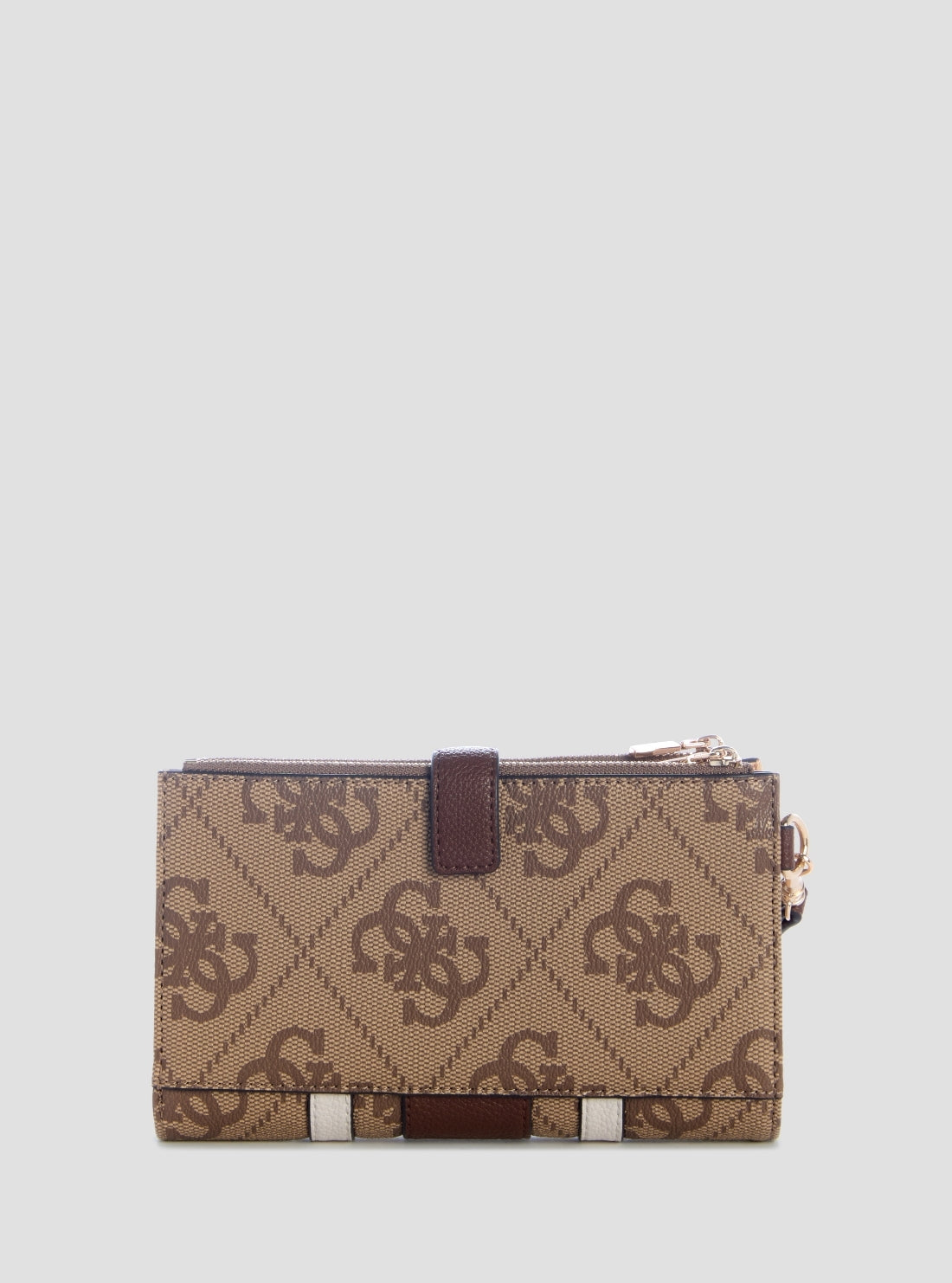 GUESS Womens Brown Logo Laurel II Double Zip Organiser SS7459157 Back VIew