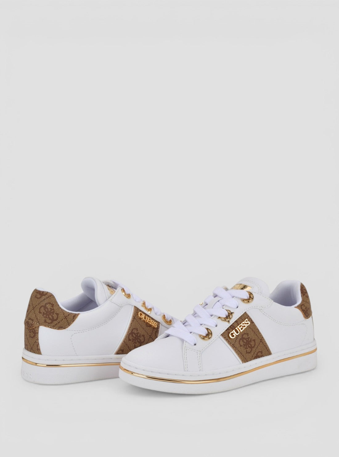 GUESS Footwear White Stew Sneakers STEW Front Side View