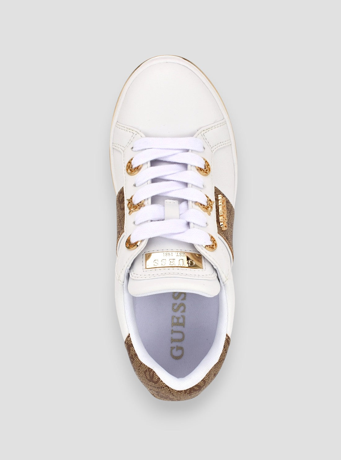 GUESS Footwear White Stew Sneakers STEW Top View