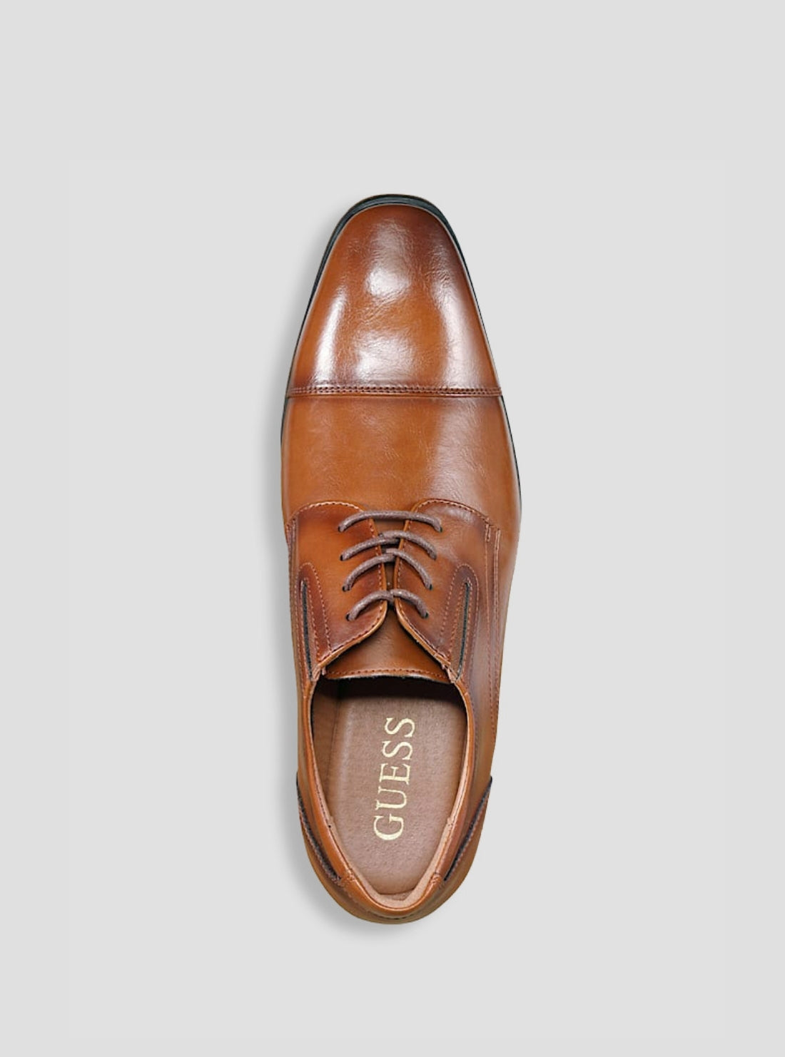 GUESS Footwear Brown Sulai Lace-Up Dress Shoes SULAI Top View
