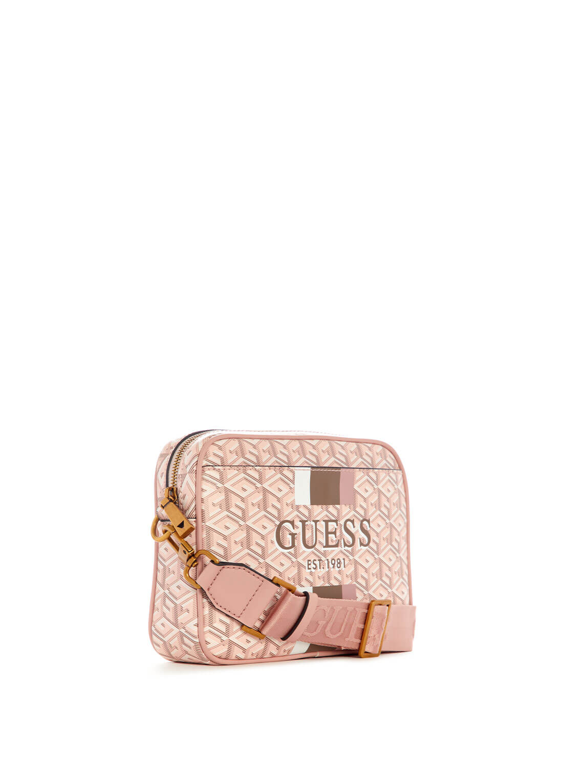 Pale Pink Vikky Crossbody Camera Bag | GUESS Women's Handbags | side view 