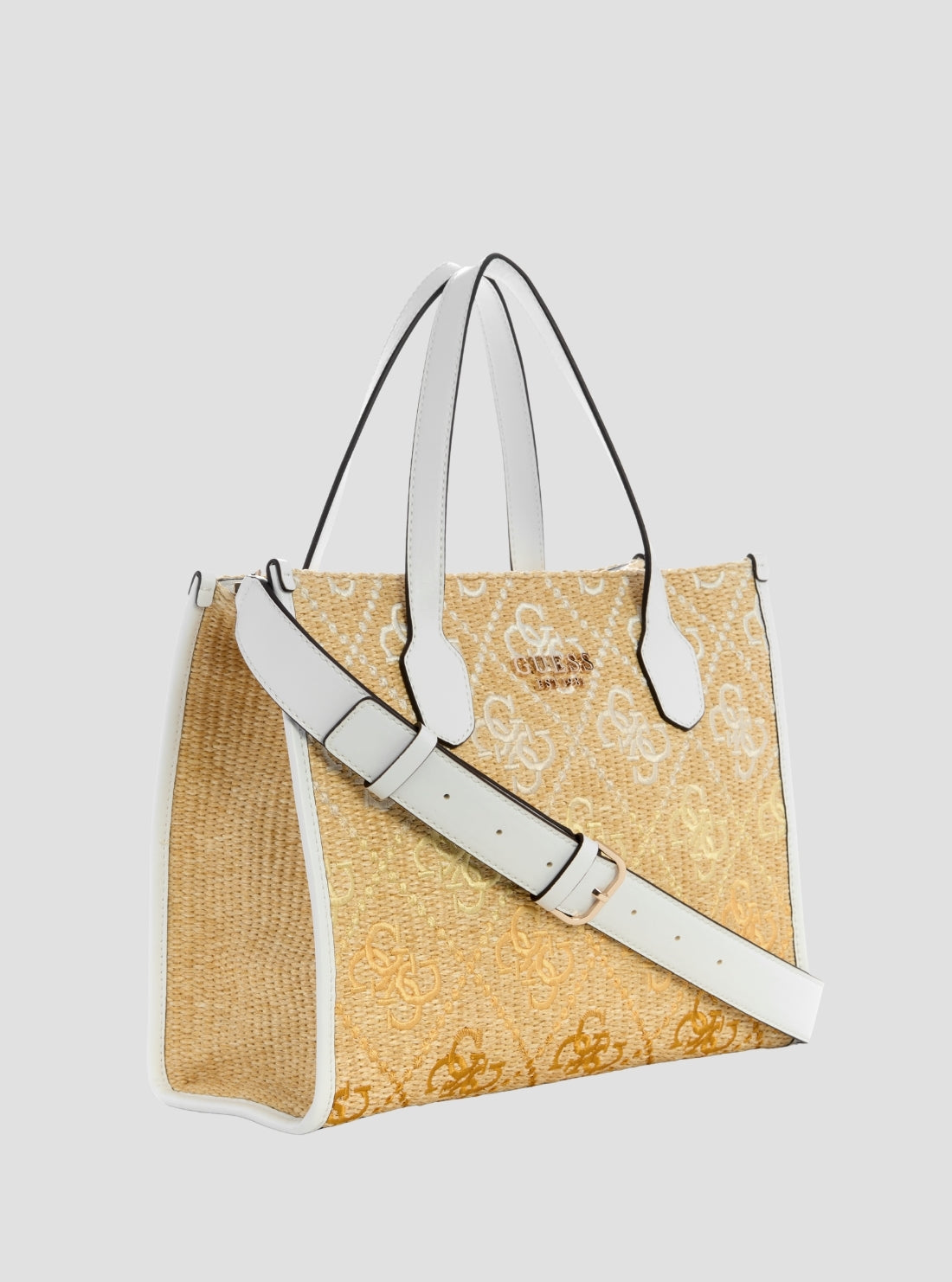 GUESS Womens Cornsilk Logo Silvana Double Compartment Tote SW866522 Side View