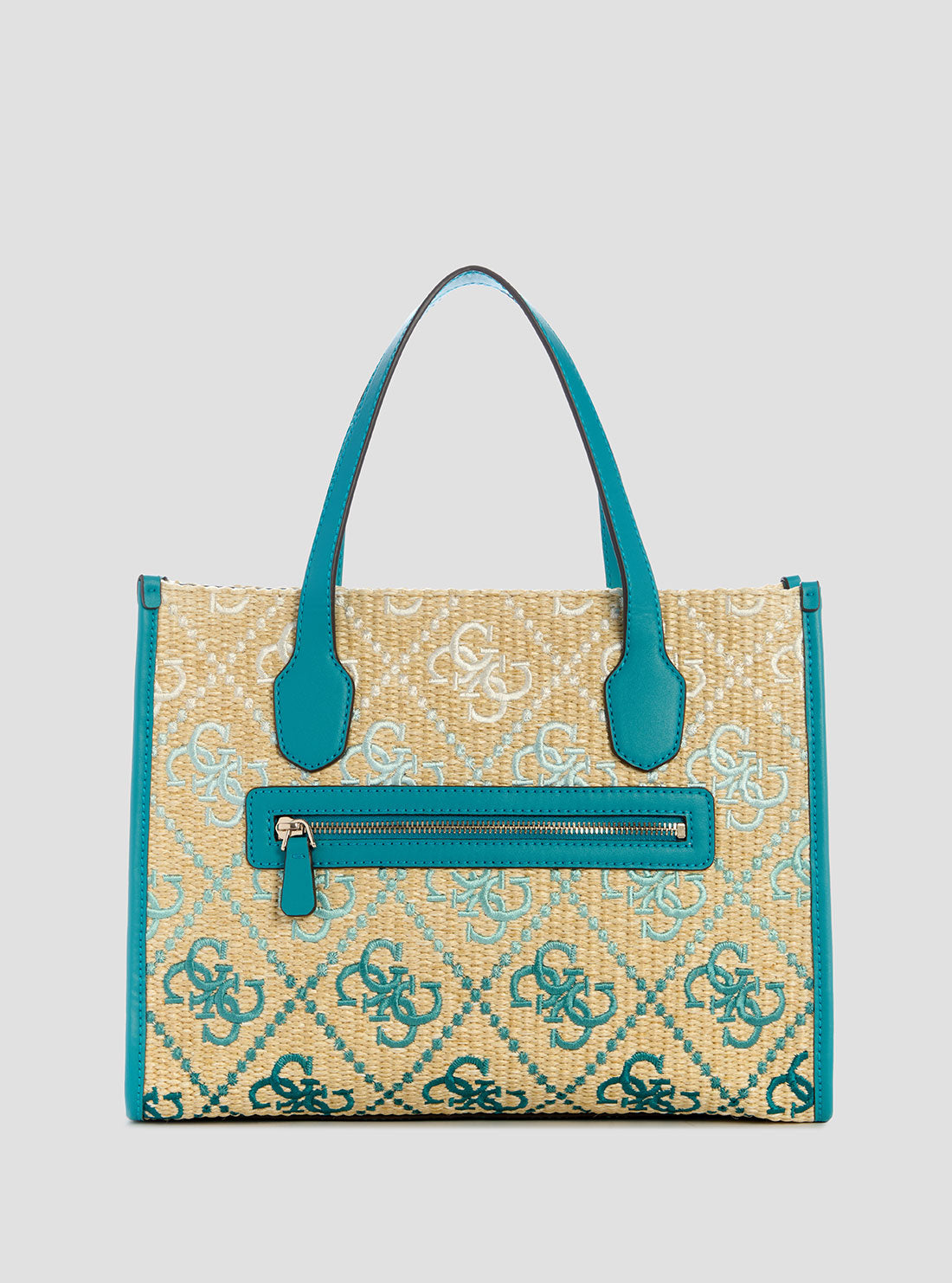 GUESS Womens Blue Logo Silvana Double Compartment Tote SW866522 Back View