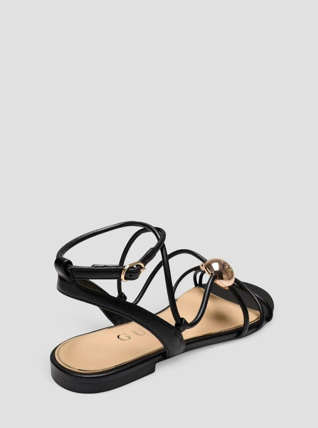 GUESS Womens Black Tabenn Flat Sandals TABENN Back View