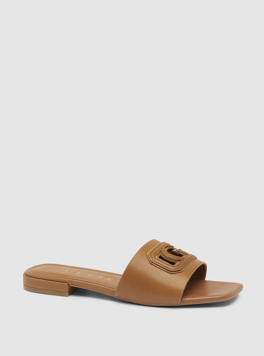 GUESS Womens Footwear Brown Tarisha Slide Sandals TARISHA2 Front Side View
