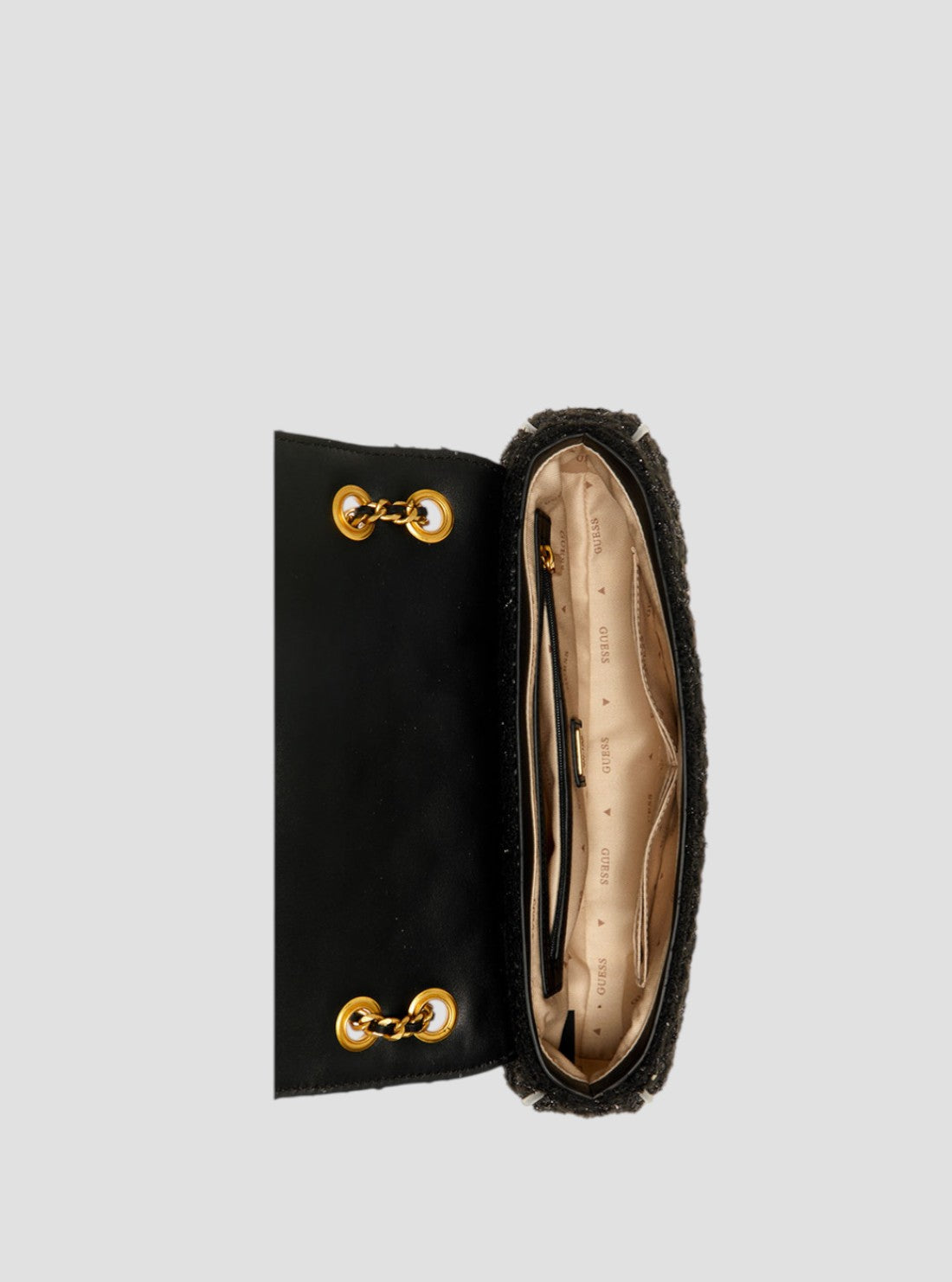 GUESS Womens Black Giully Crossbody Bag TB874821 Inside View
