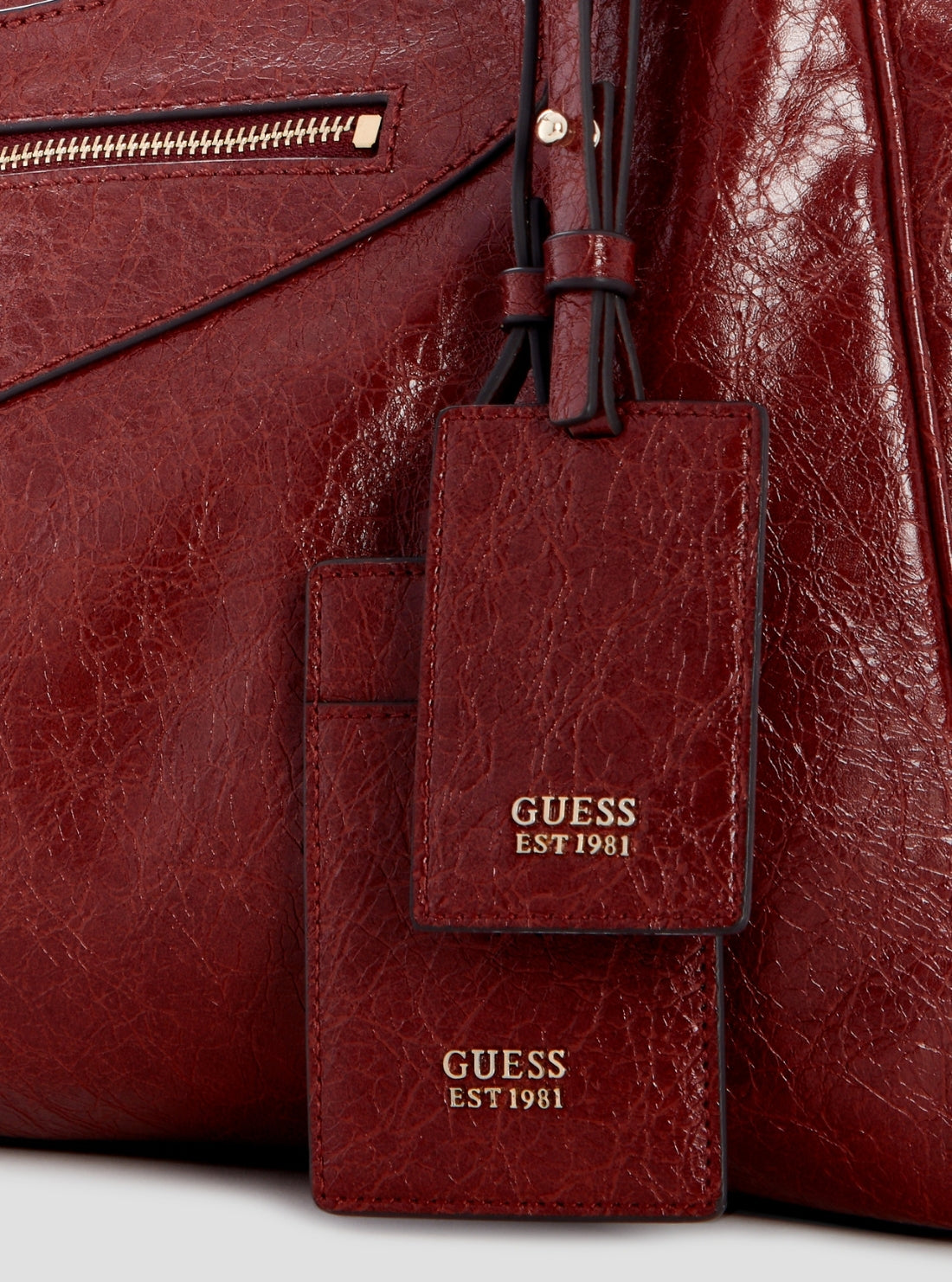 GUESS Womens Red Antonia Large Hobo Bag TG218302 Detail View